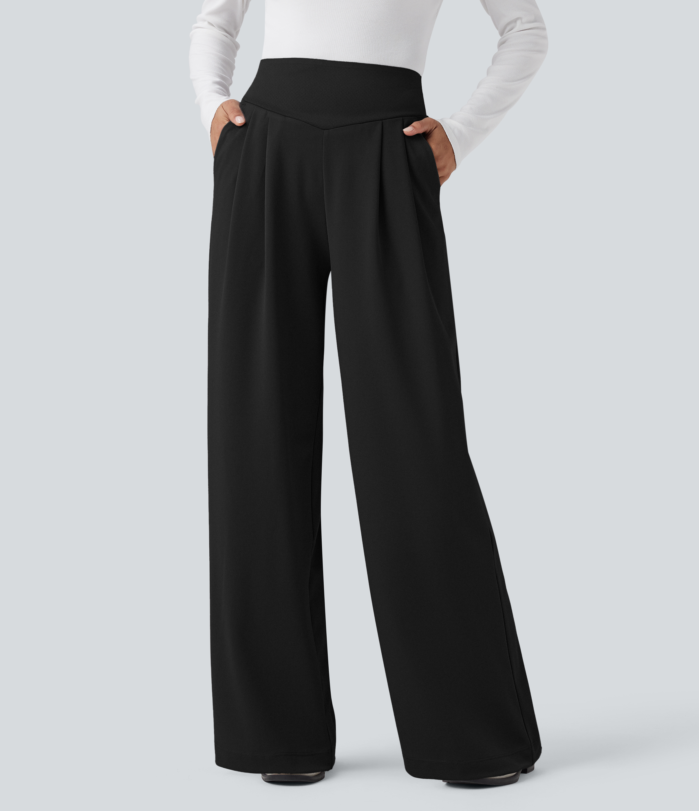 Halara Flex™ High Waisted Tummy Control Crepe Work Straight Leg Pants with Pockets