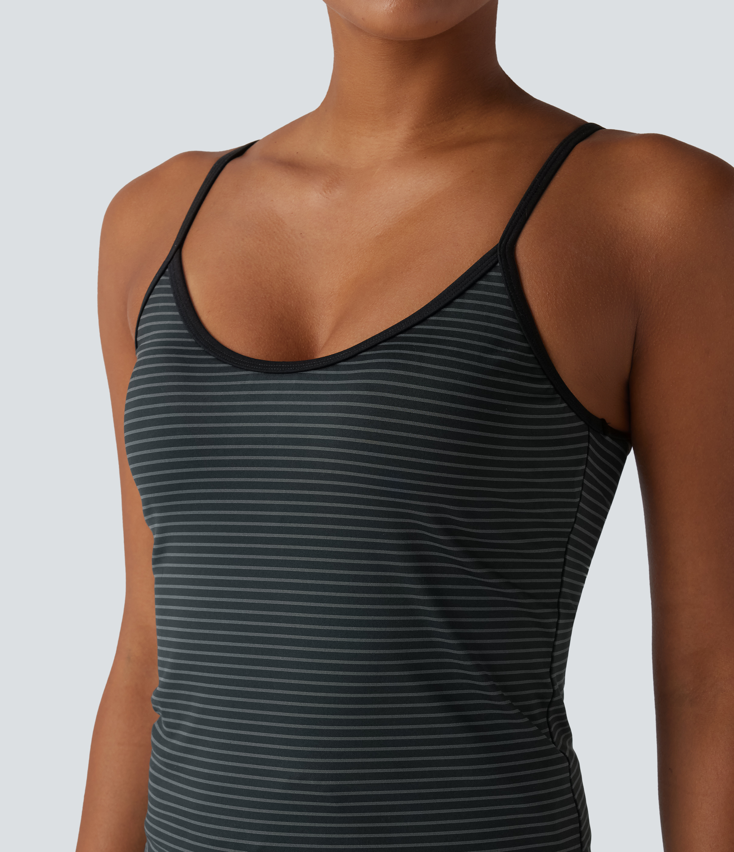 Women’s U Neck Stripe Yoga Tank Top - Halara 