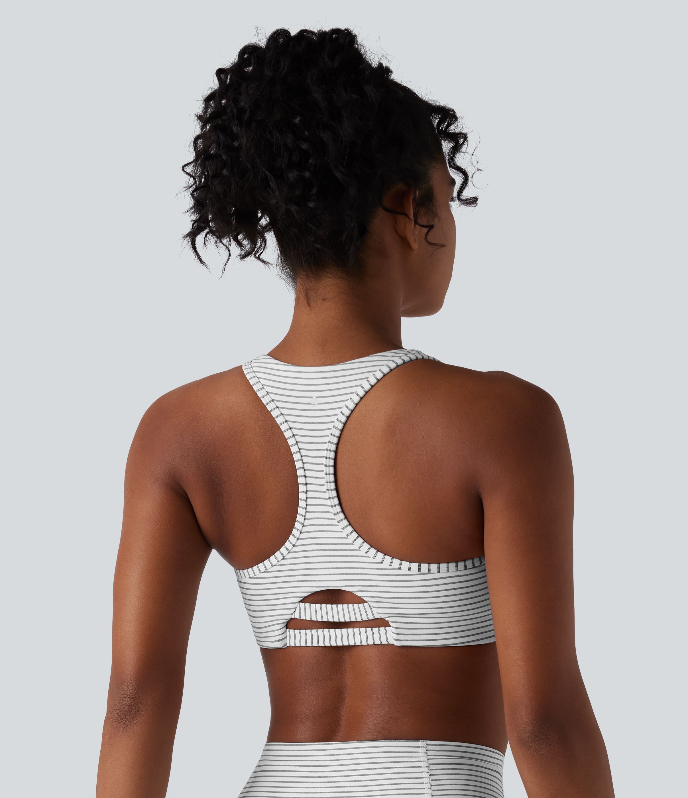 Zebra Ripple Medium Support Racerback Stripes Training Sports Bra / 2