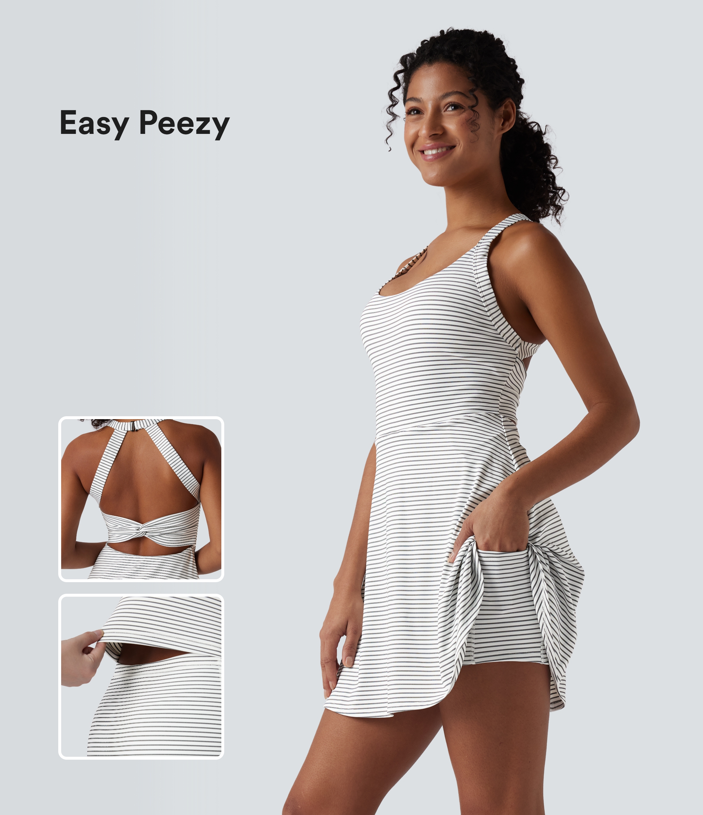 2-in-1 Mini-Aktivkleid mit Streifen - Easy Peezy Edition