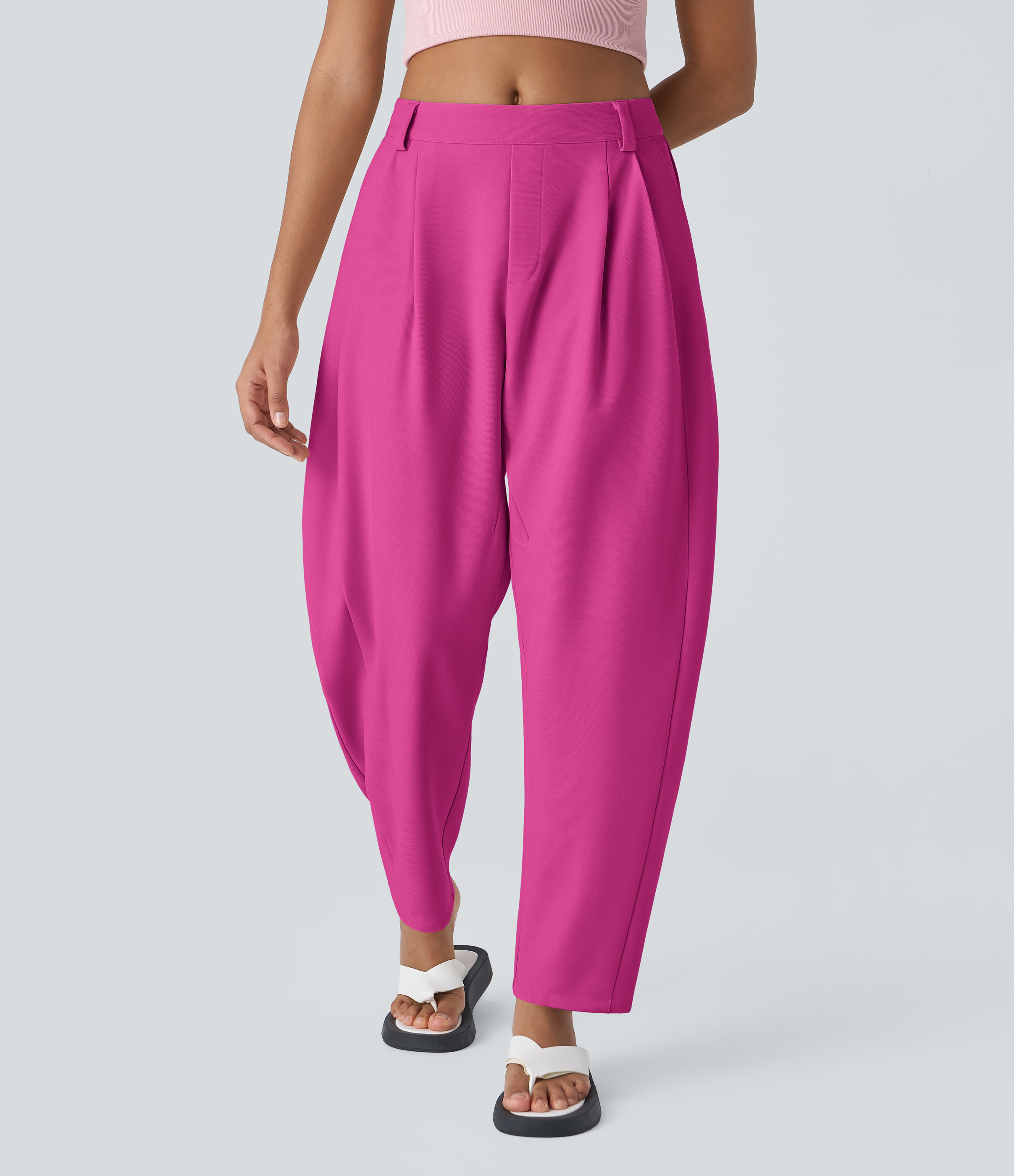 Pantalon tailleur Halara Flex™ barrel, taille mi-haute, avec poche