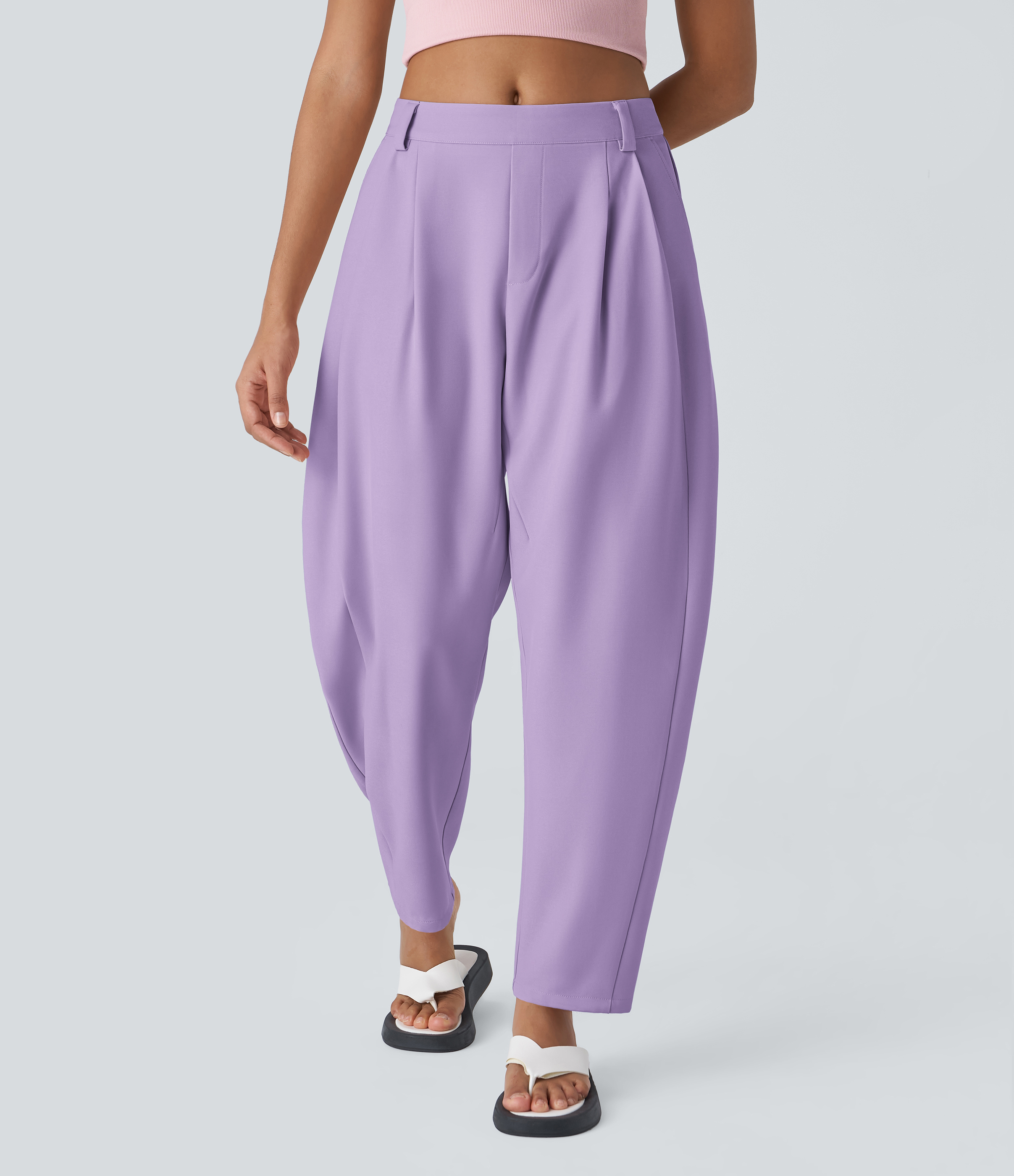 Halara Flex™ Mid Rise Pocket Barrel Leg Work Trousers