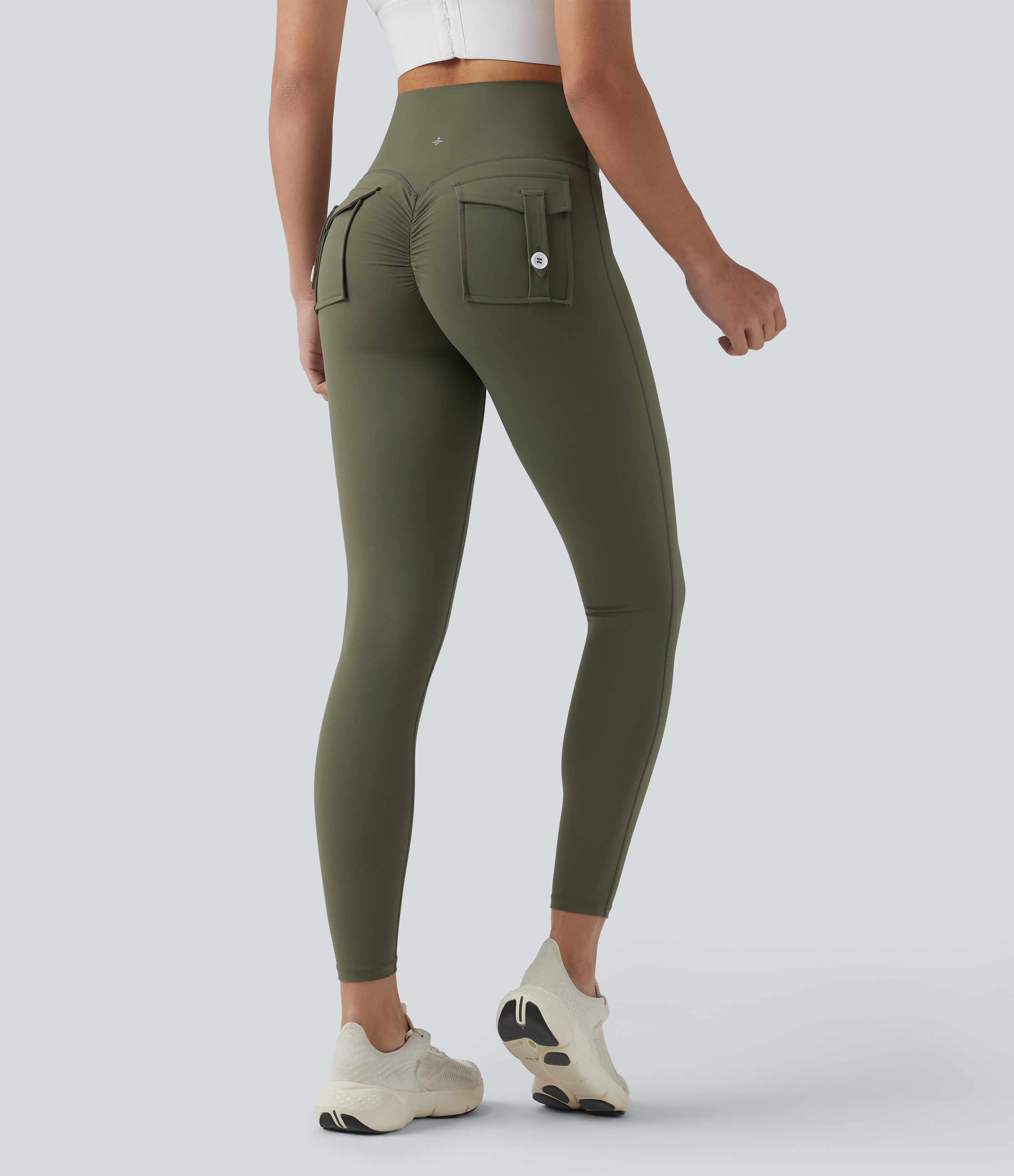 Halara UltraSculpt™ Leggings d'entraînement taille haute à contrôle du ventre, effet froncé au niveau des fesses, avec poches