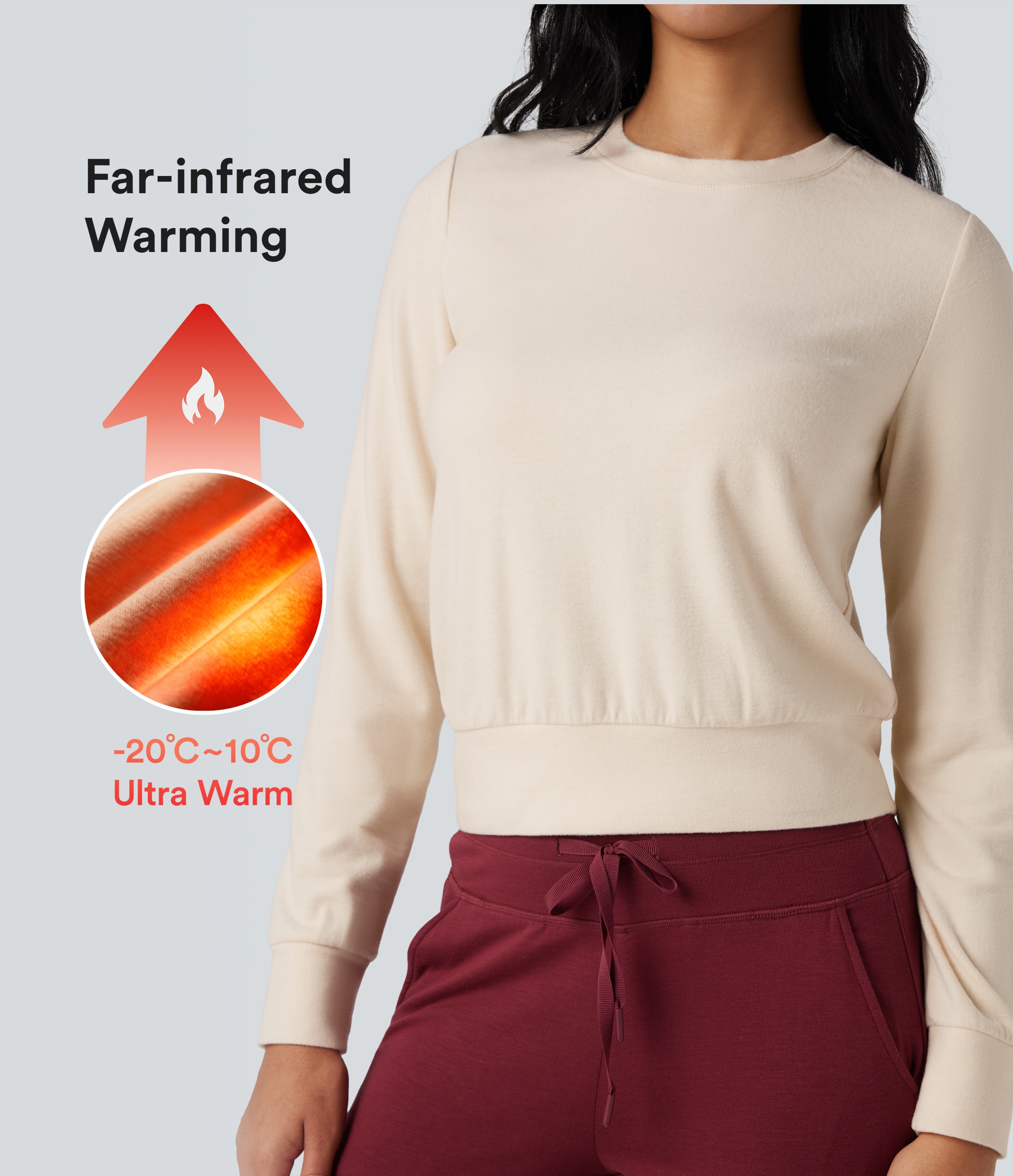 Halara HeatCore Round Neck Long Sleeve Casual Warming Top