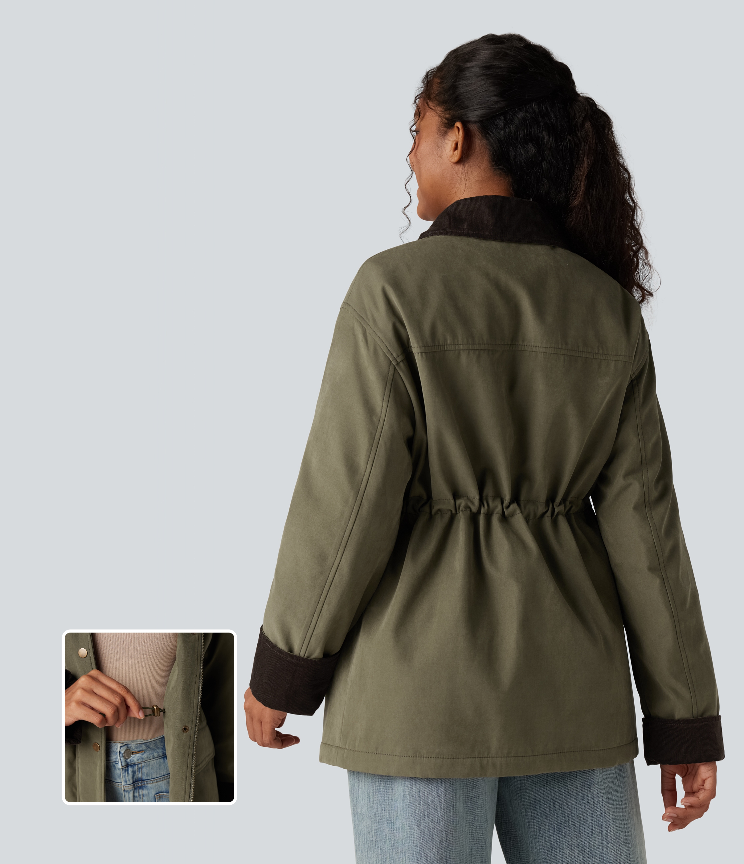 Long Sleeve Casual Barn Jacket with Pockets