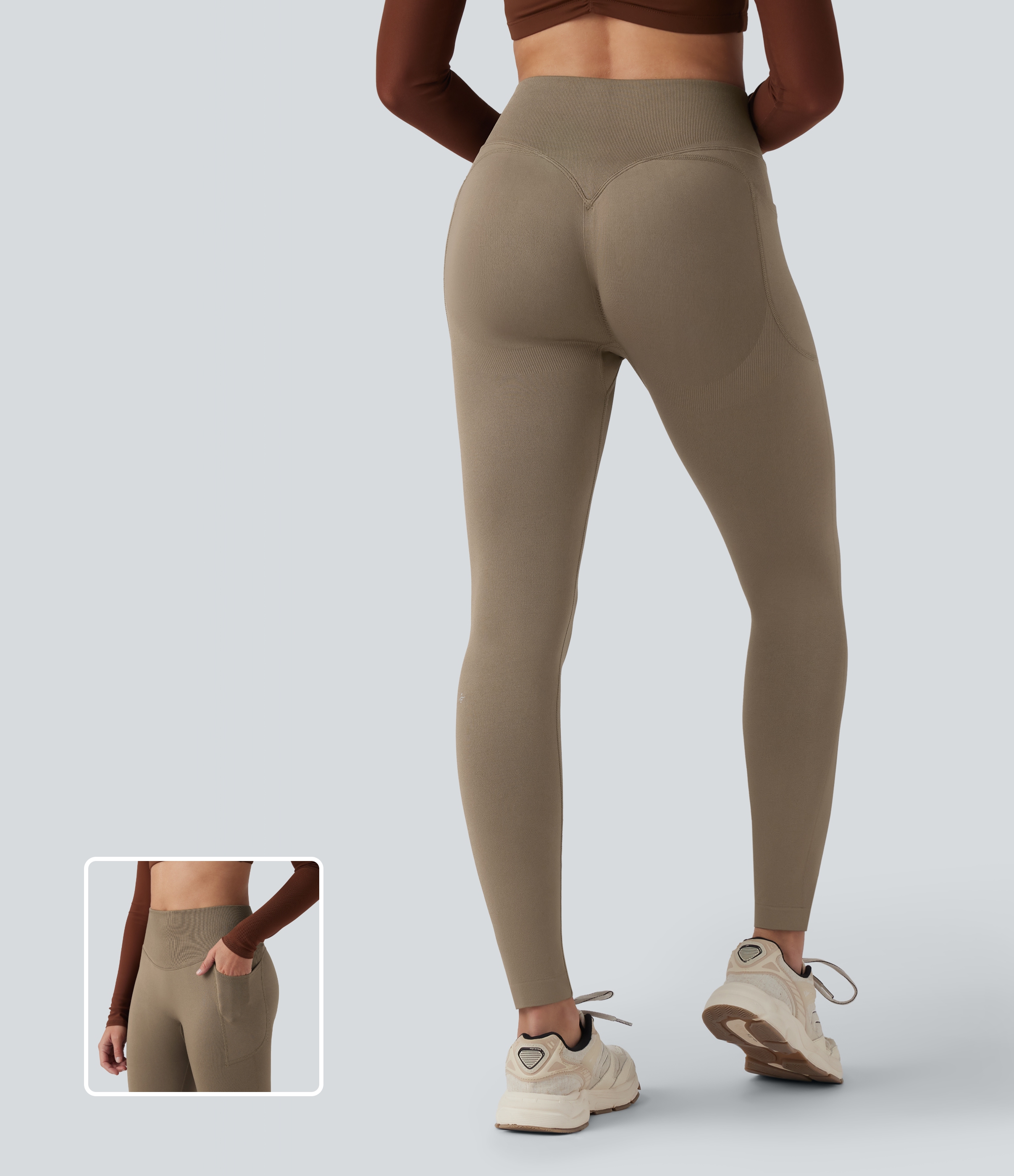 OneForm - Yoga-Leggings mit hohem Bund, Seitentaschen und nahtlosem Flow