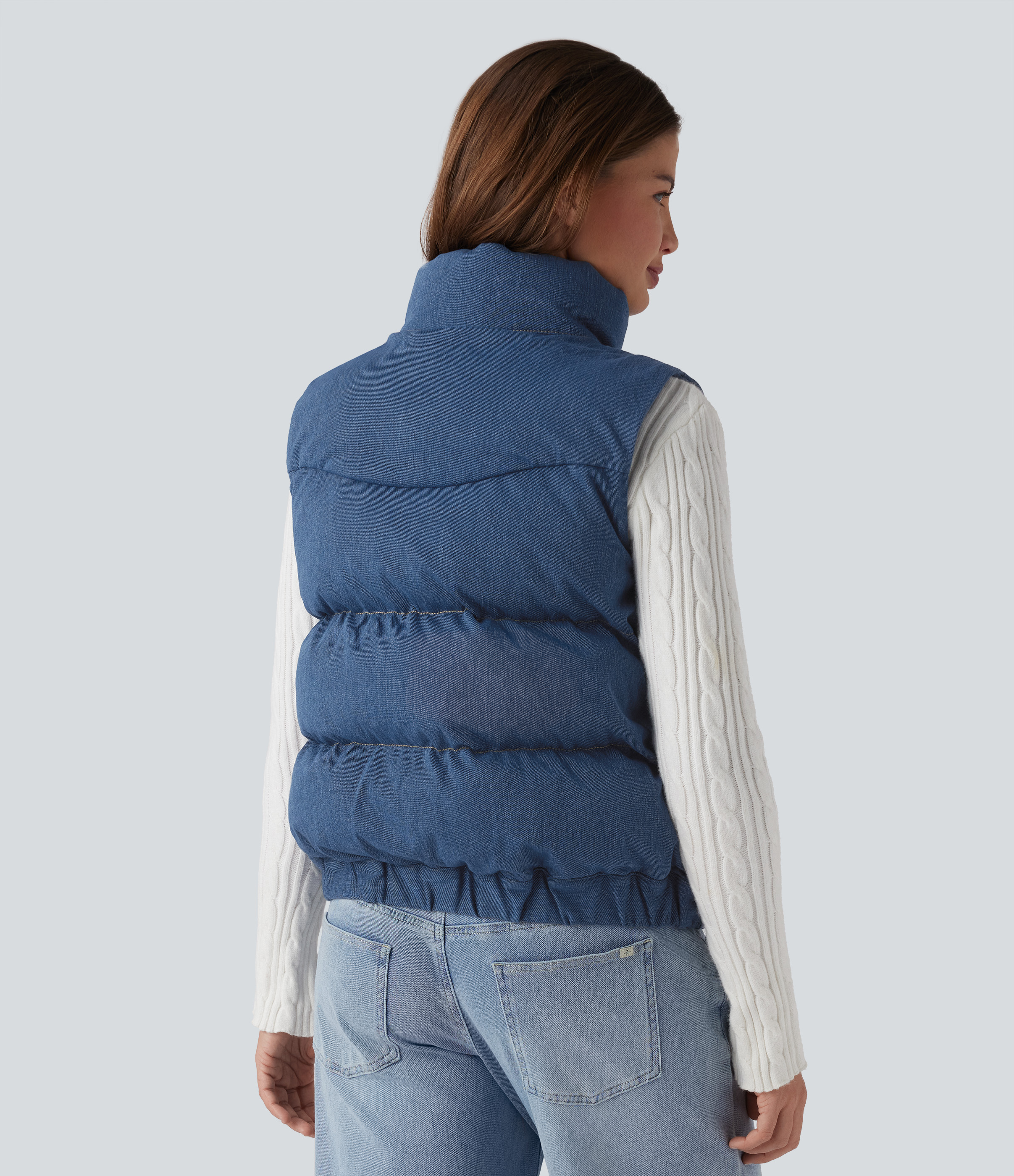 Malibu Blue Denim Halara Flex™ - Denim-Steppweste mit Stehkragen und Seitentaschen / 2