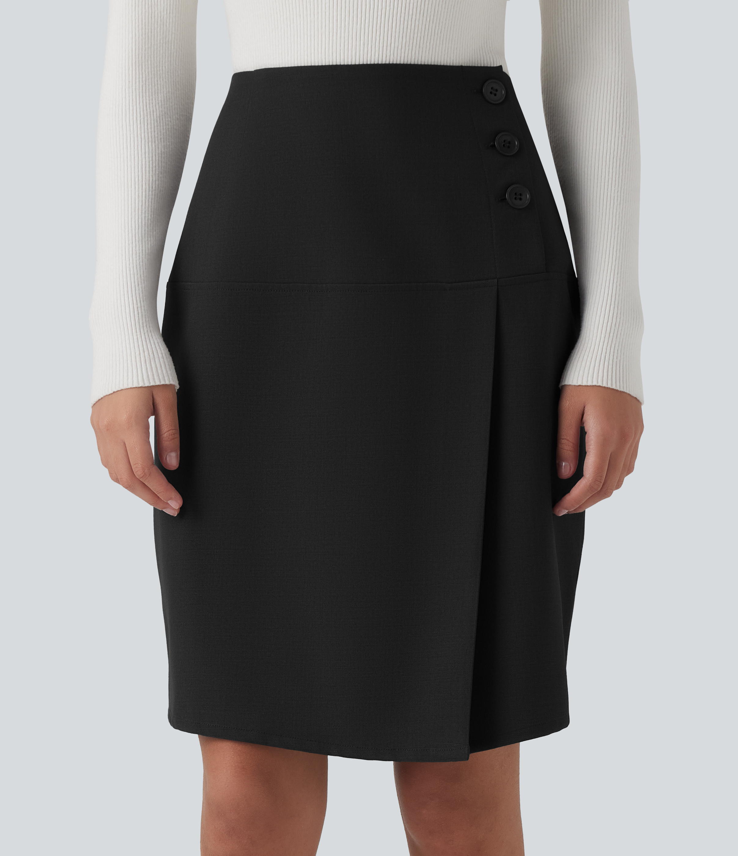 Minifalda de trabajo recta de cintura alta