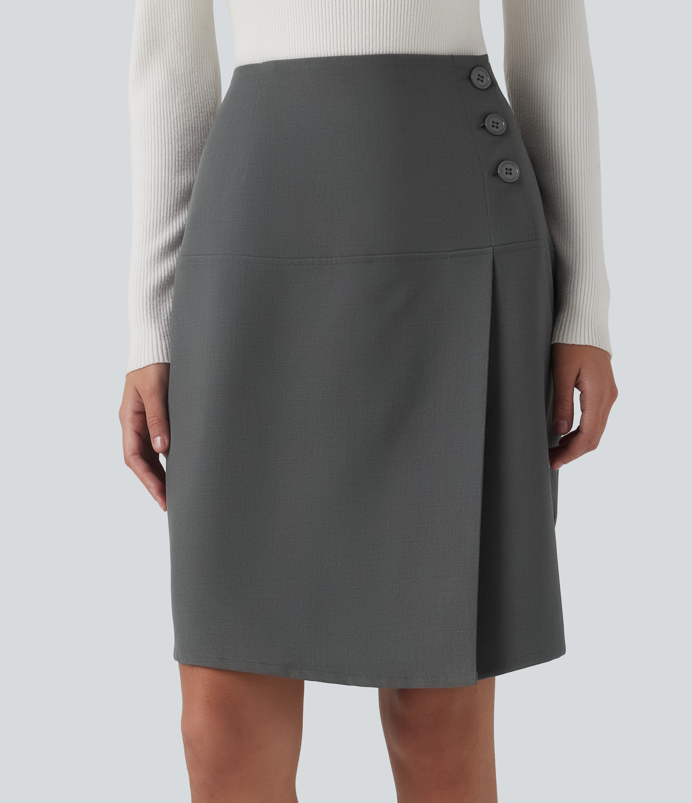 High-waisted work miniskirt