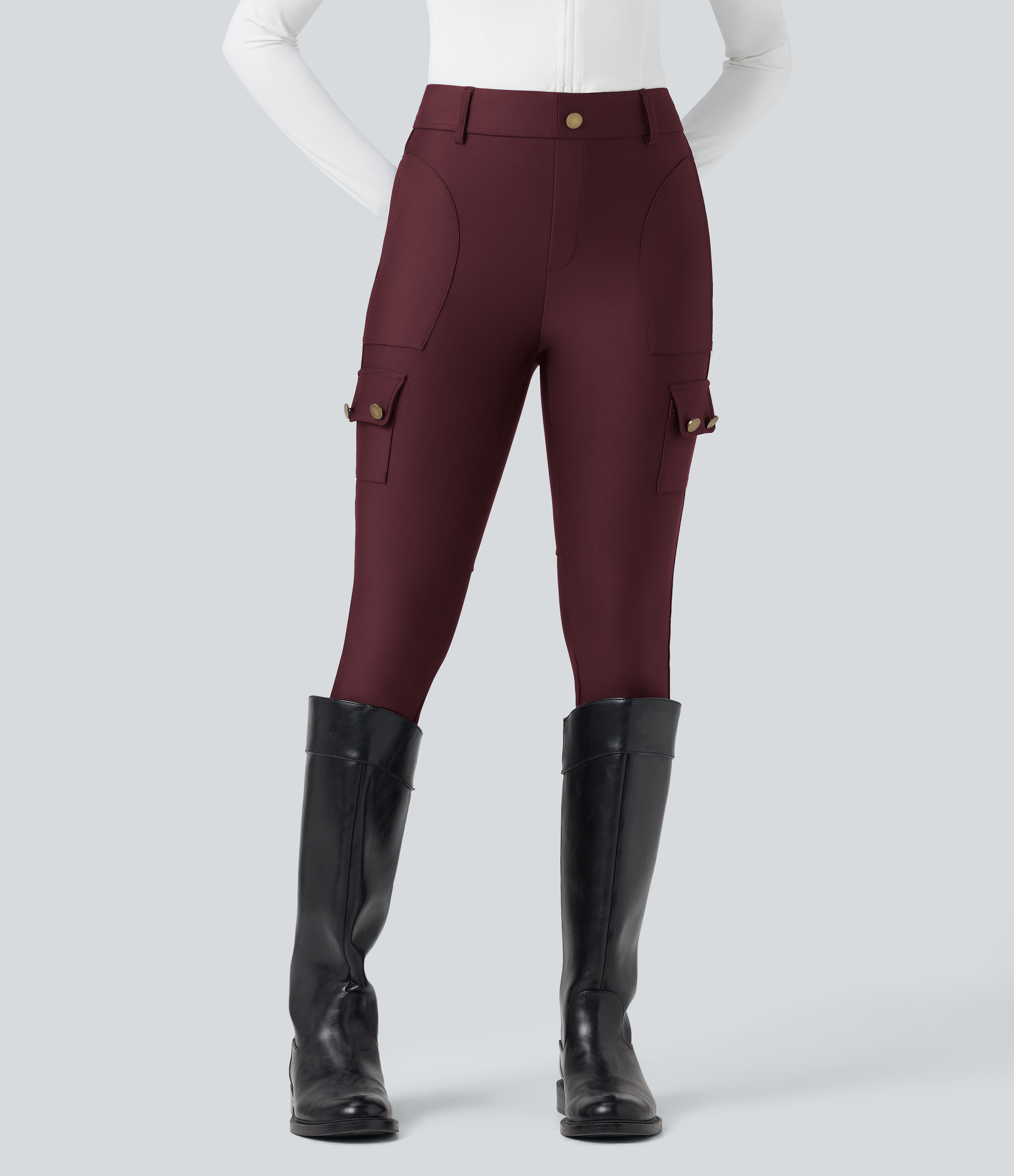 High Waisted Sheen 7/8 Leggings with Pockets