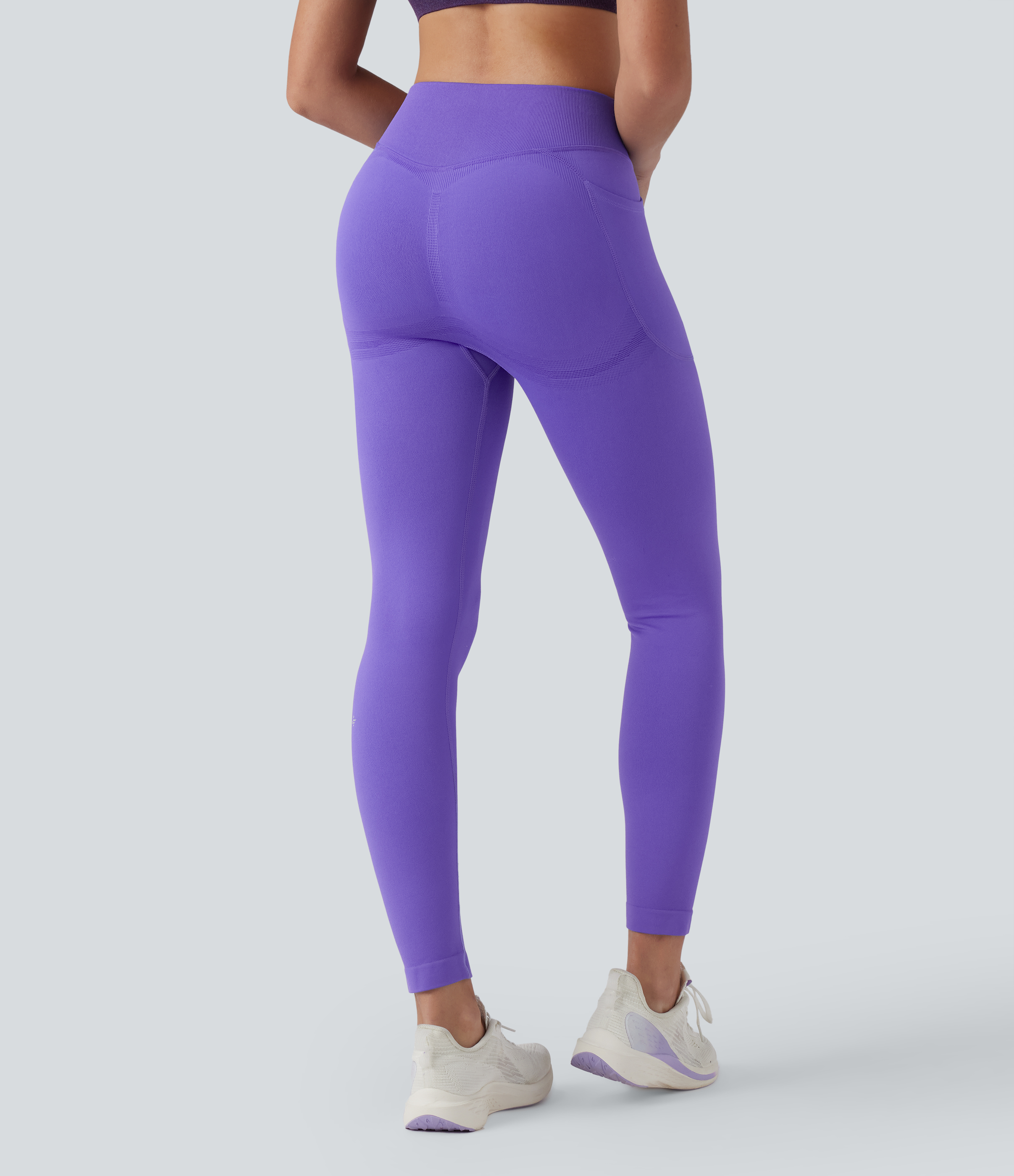 OneForm Seamless Flow High Waisted Tummy Control Butt Lifting Yoga 7/8 Leggings with Pockets