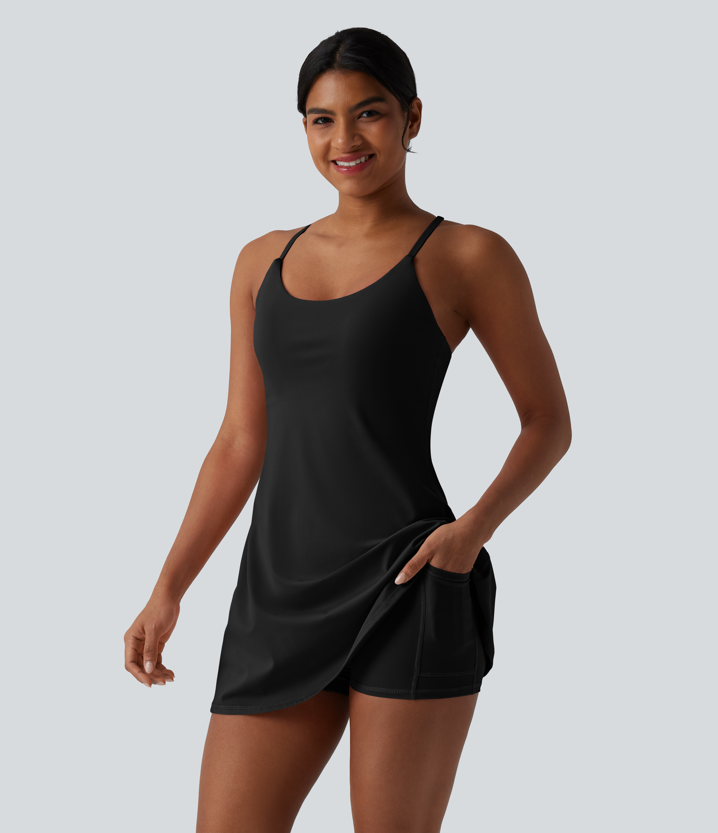 Softlyzero™ Plush Tummy Control Active Dress with Pockets-Easy Peezy Edition