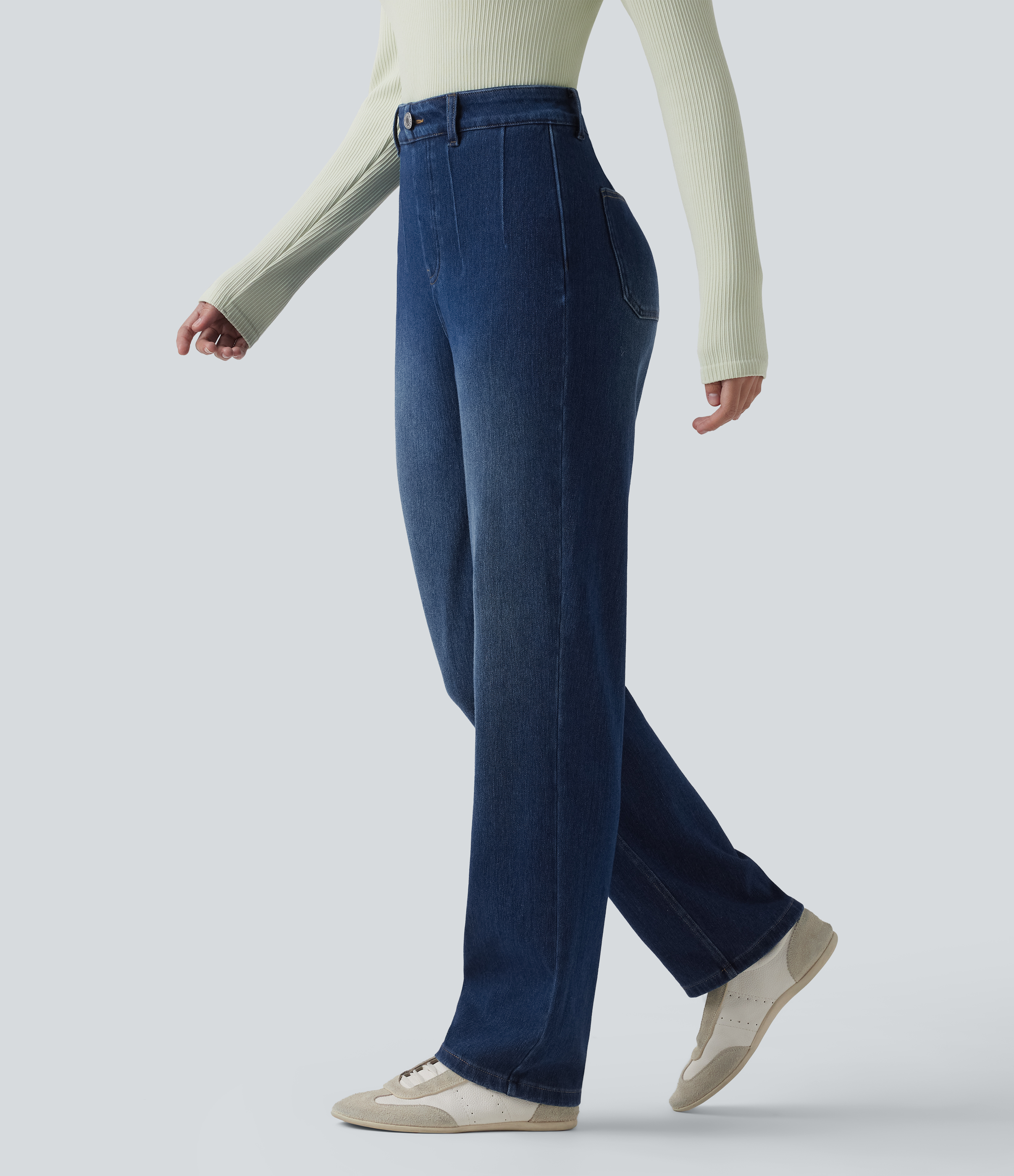 Halara Flex™ High Waisted Tummy Control Straight Leg Casual Jeans with Pockets