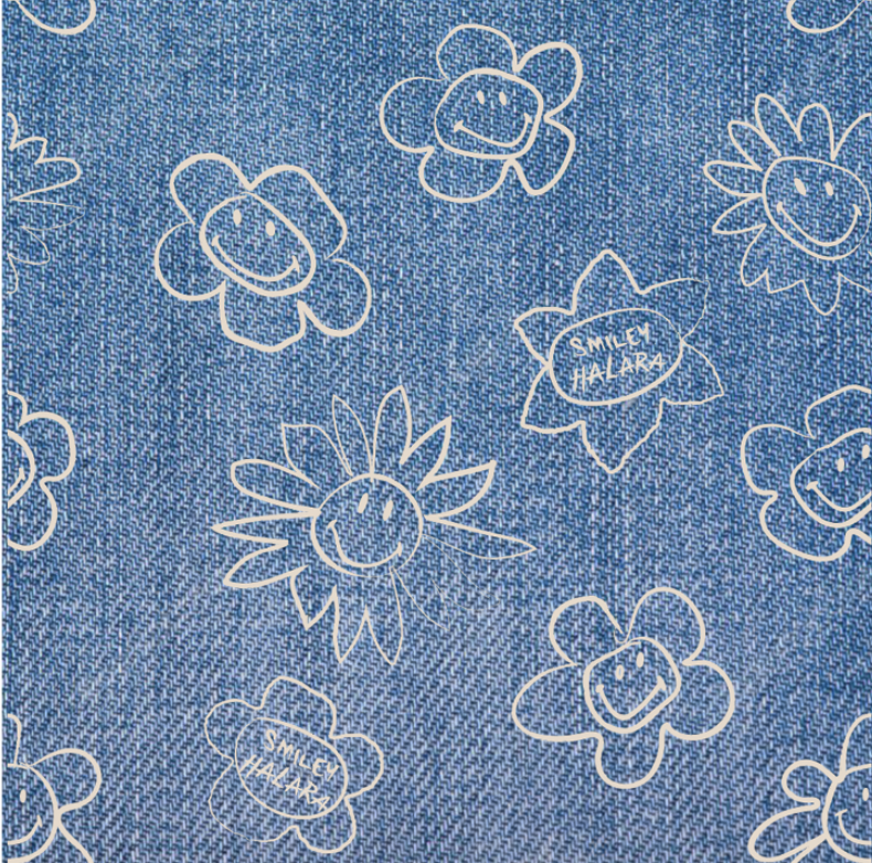 Smiley Flower - Medium Light Blue