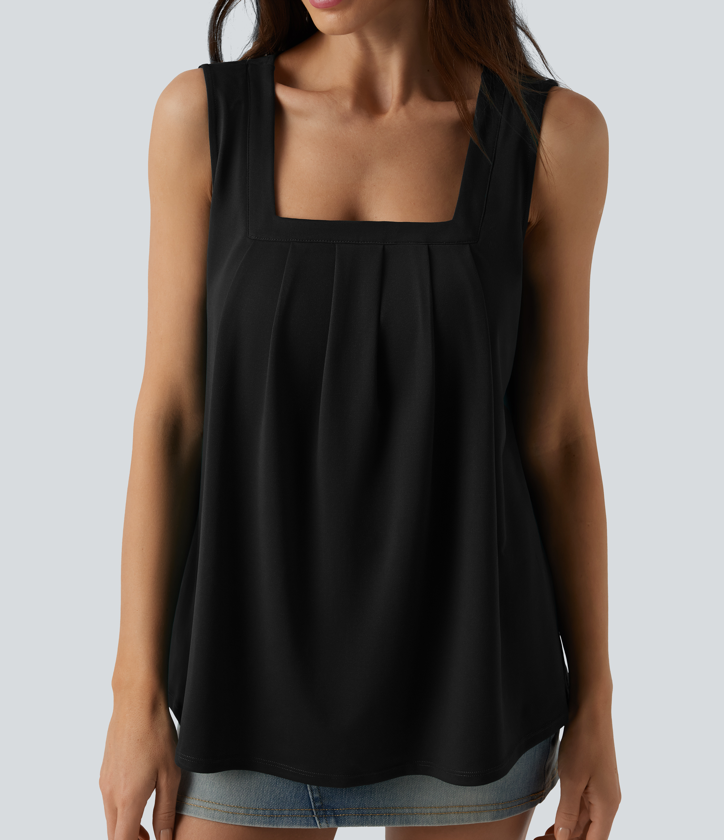 Débardeur décontracté col carré