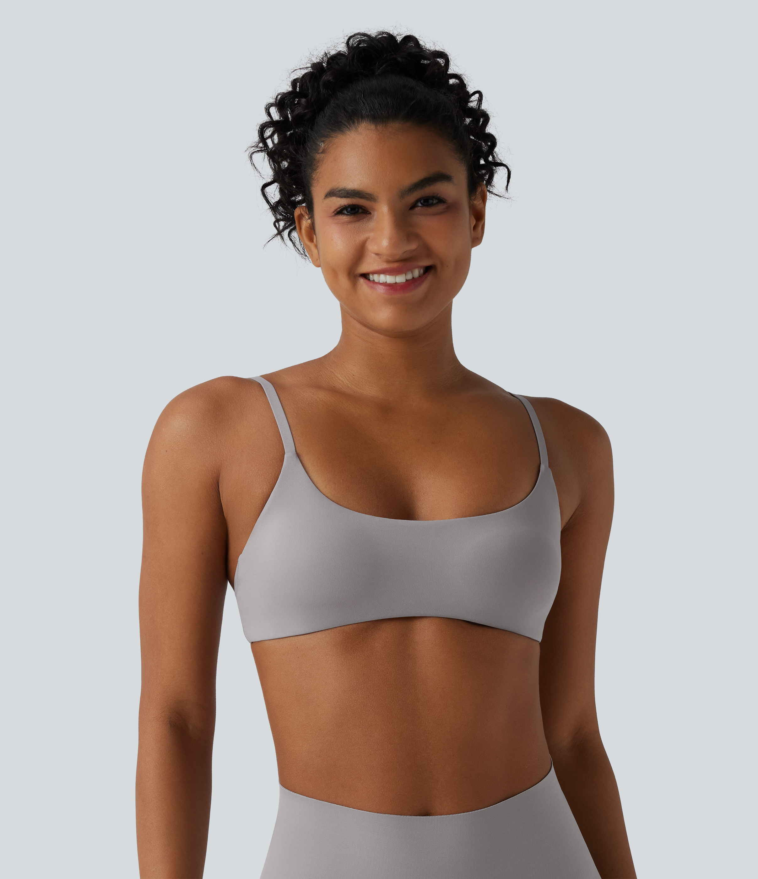 Steel Gray Adjustable Straps Lounge Bralette A-D Cups / 2