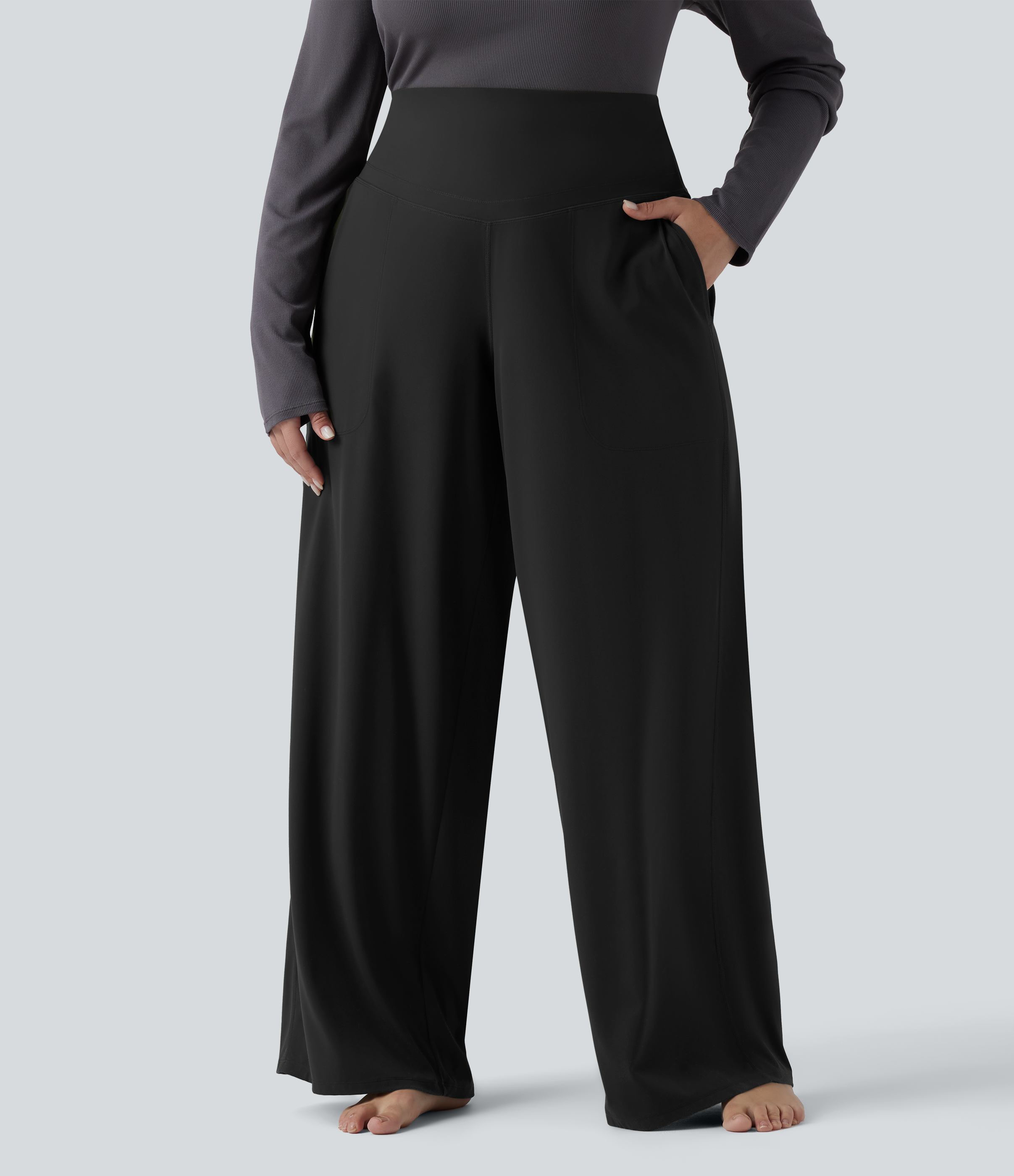 Halara UltraSculpt™ High Waisted Tummy Control Straight Leg Yoga Plus Size Pants with Pockets
