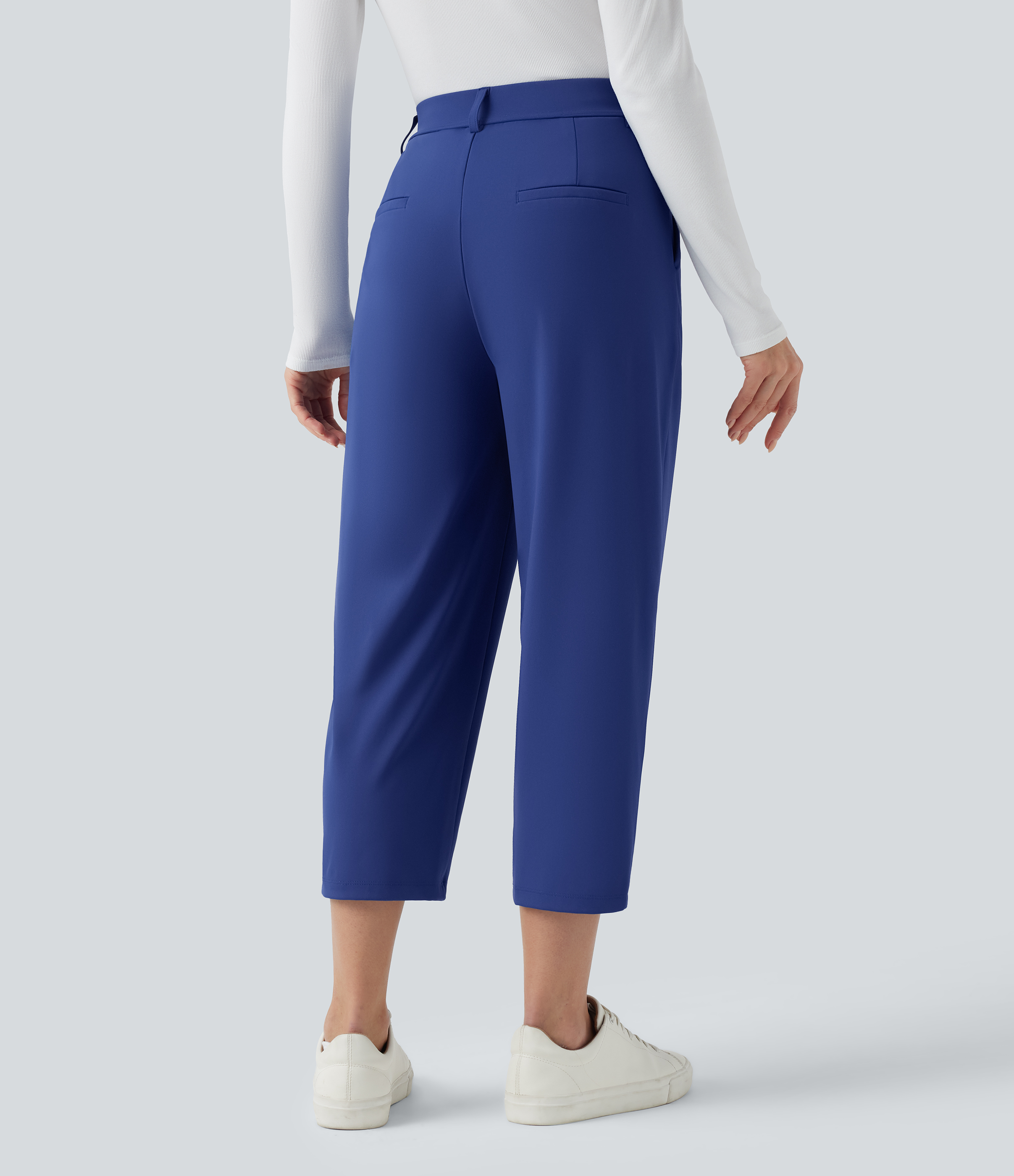 Sodalite Blue Halara Flex™ DayStretch High Waisted Cropped Suit Work Tapered Pants with Pockets / 2