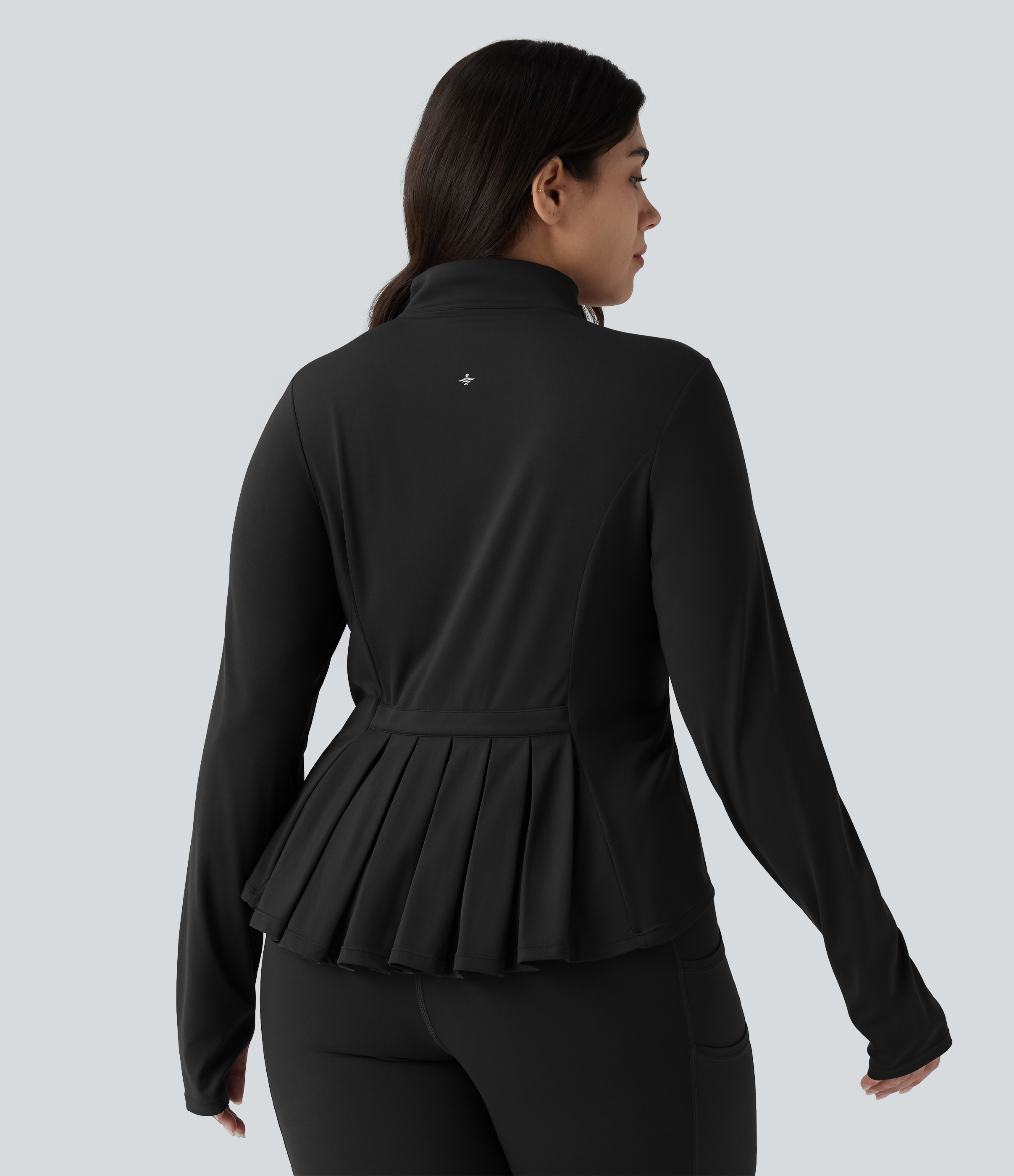 SoftlyZero™ - Schmale Wanderjacke mit Stehkragen, Reißverschluss und Daumenlöchern - Plus-Size, UPF50+