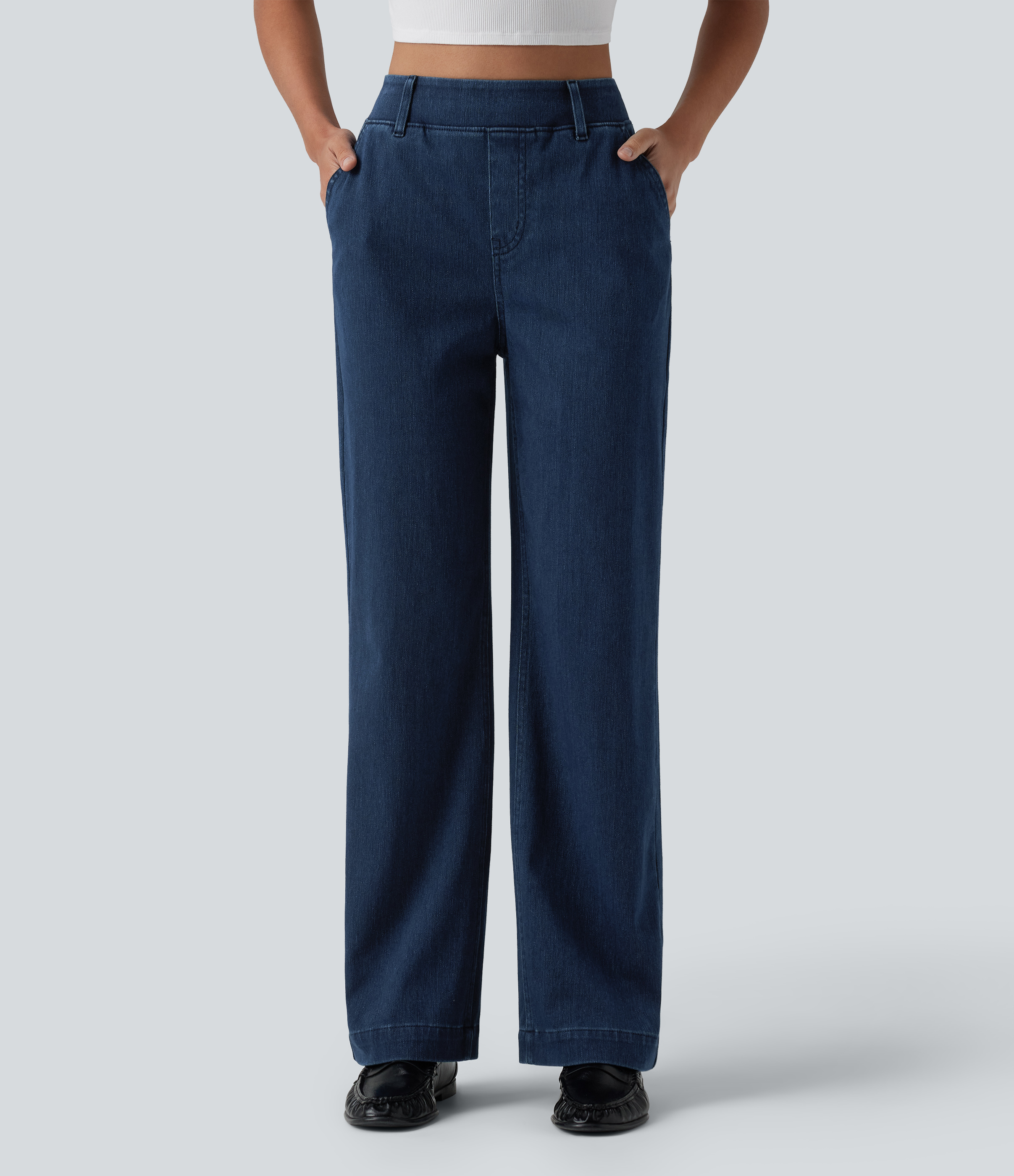 Halara Flex™ High Waisted Straight Leg Casual Jeans with Pockets