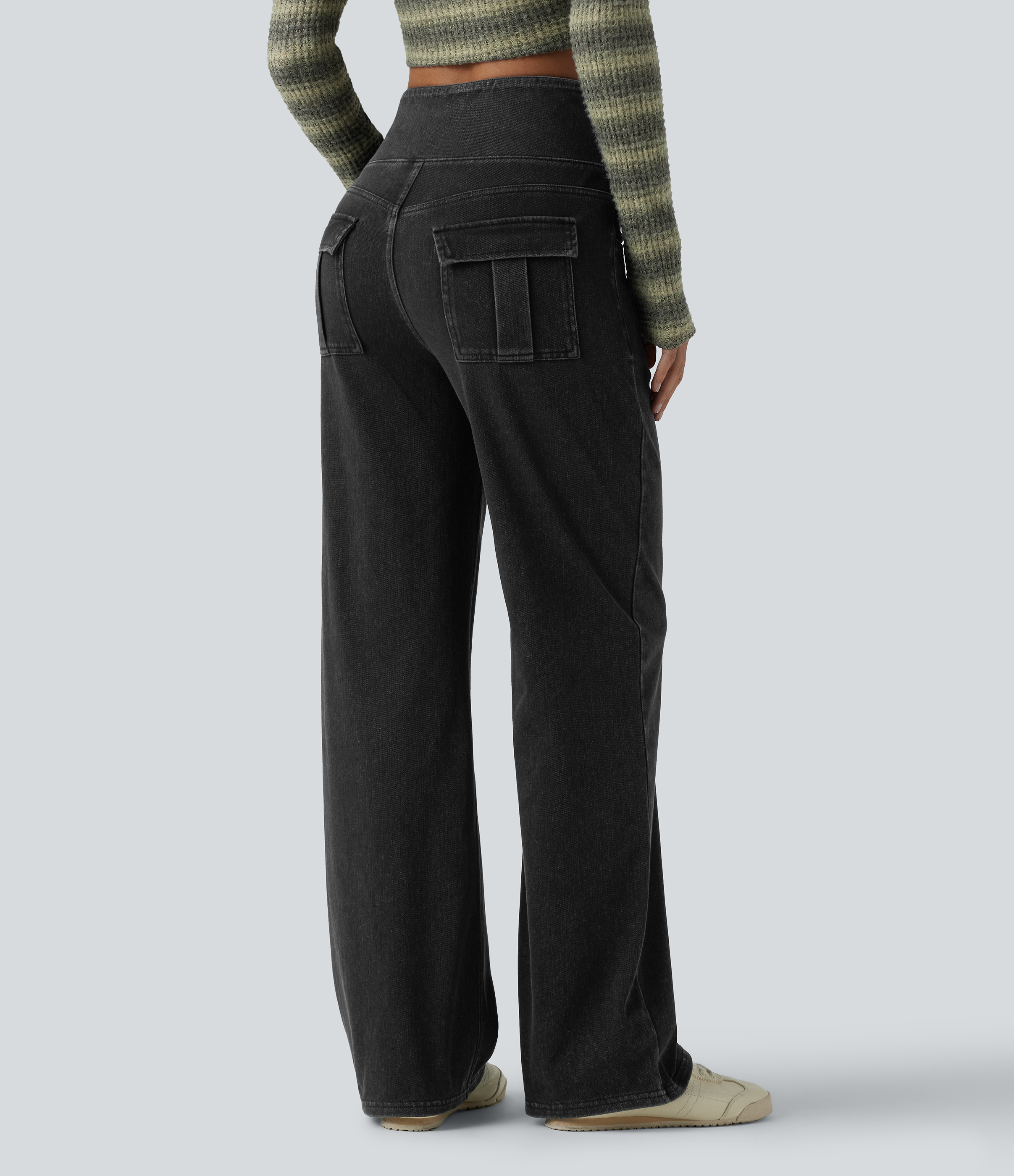 Phantom Denim Halara Flex™ jean décontracté taille haute, effet ventre plat, jambe droite, avec poches / 2