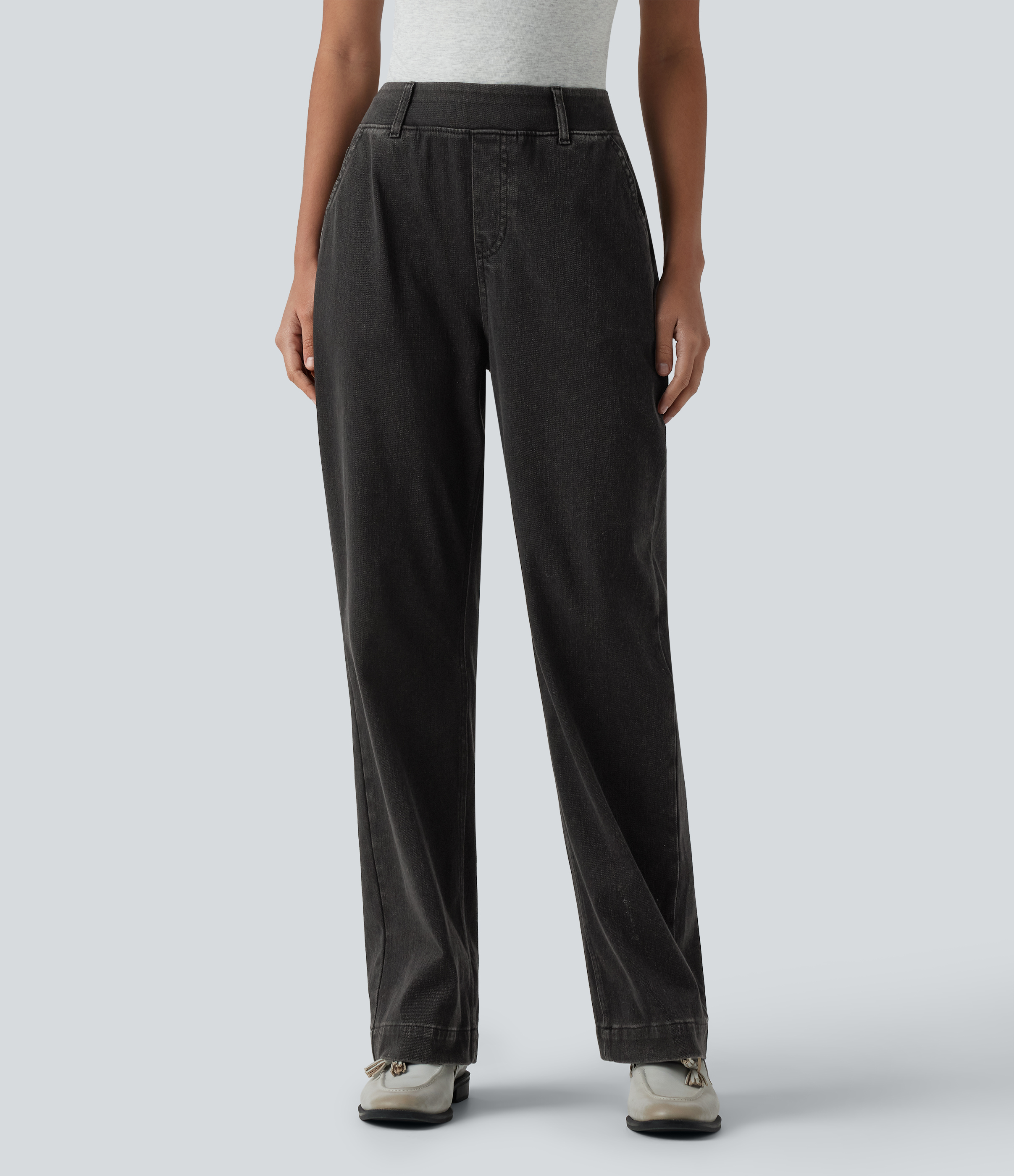Halara Flex™ High Waisted Straight Leg Casual Jeans with Pockets