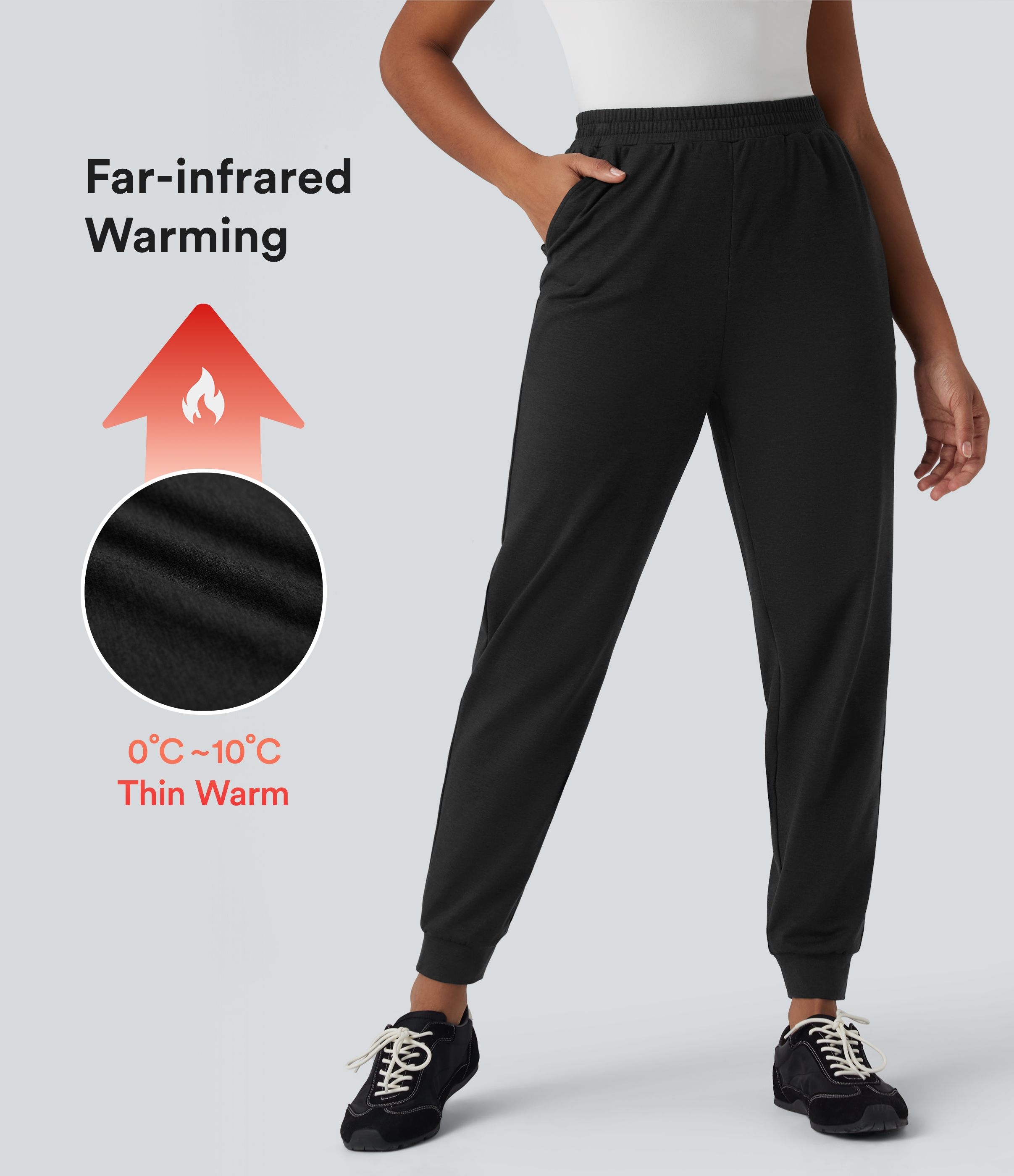 Coal Fade Lässige Jogginghose mit hohem Bund und Seitentaschen - schnelltrocknend, UPF40+- wärmend / 1