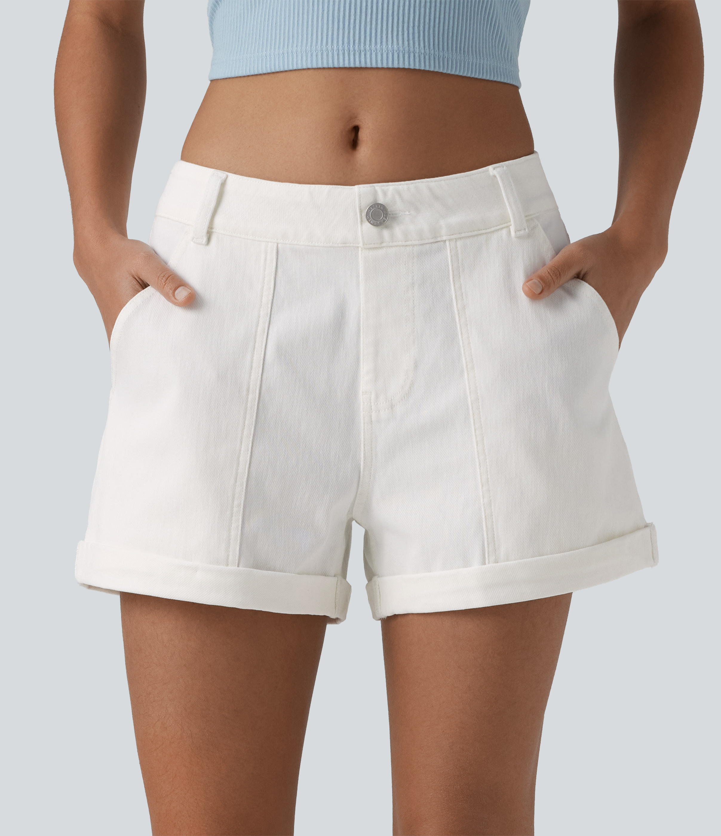 Halara Flex™ Low Rise Denim Casual Shorts 3'' with Pockets