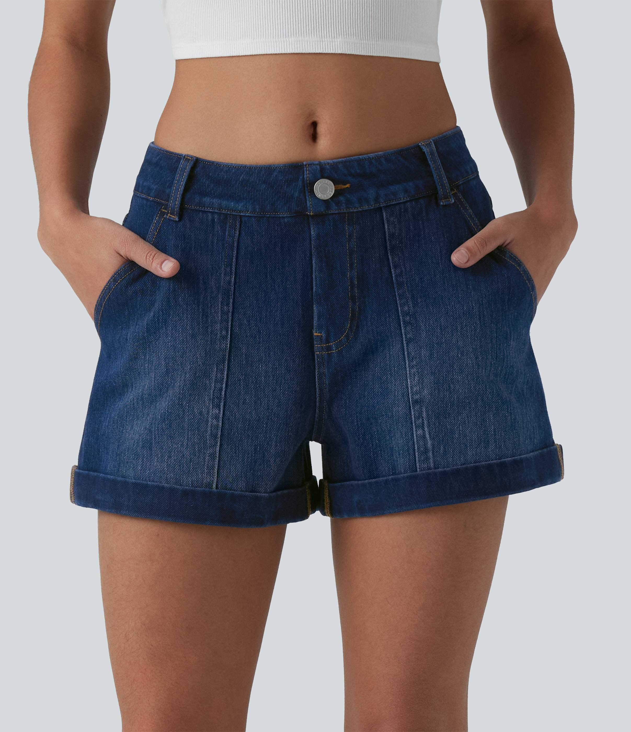 Halara Flex™ Low Rise Denim Casual Shorts 3'' with Pockets