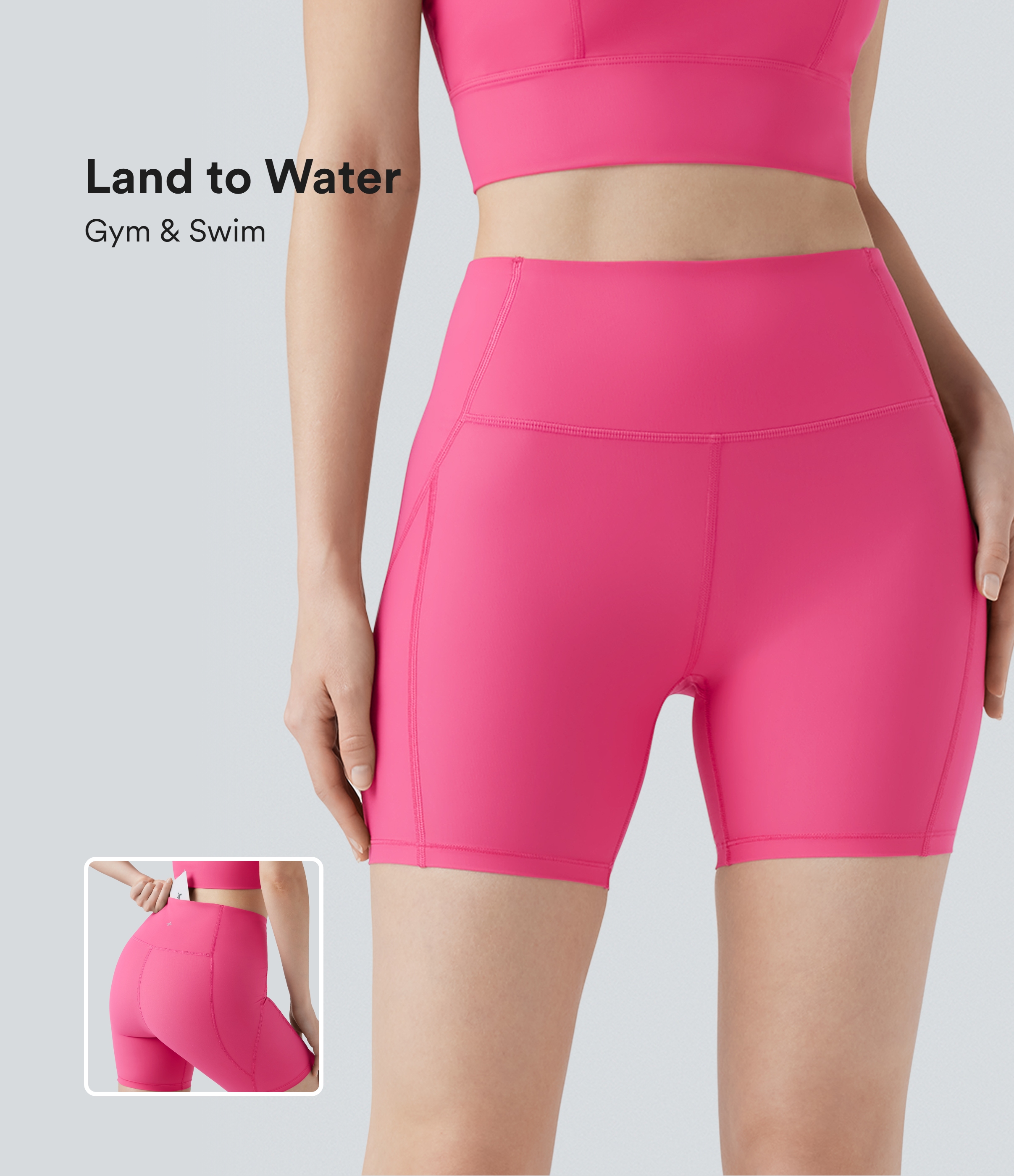 Land to Water High Waisted Bikini Bottom 5'' with Pocket