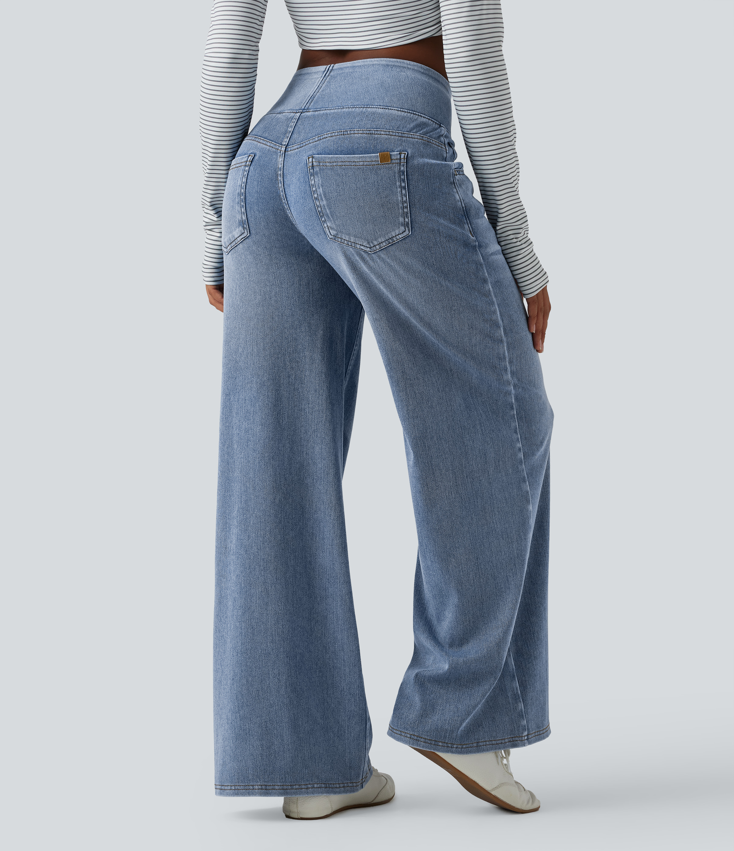  Blue Jasper Denim Halara Flex™ - Lässige, gewaschene Baggy-Jeans aus drapiertem Lyocell mit mittelhohem Bund, mehreren Taschen und weitem Bein / 2