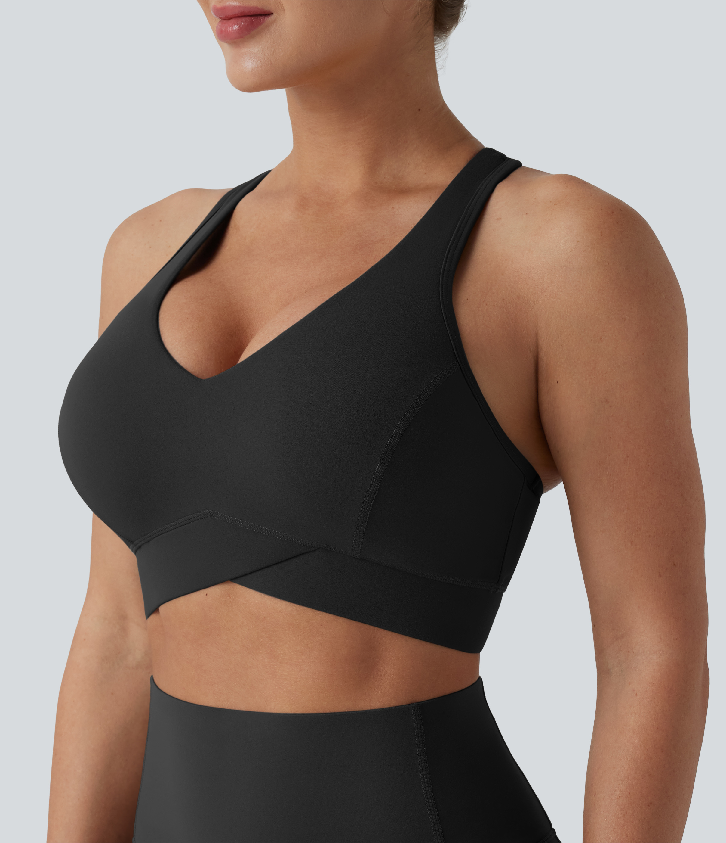 Halara UltraSculpt™ Light Support V Neck Racerback Running Sports Bra DD-F Cups