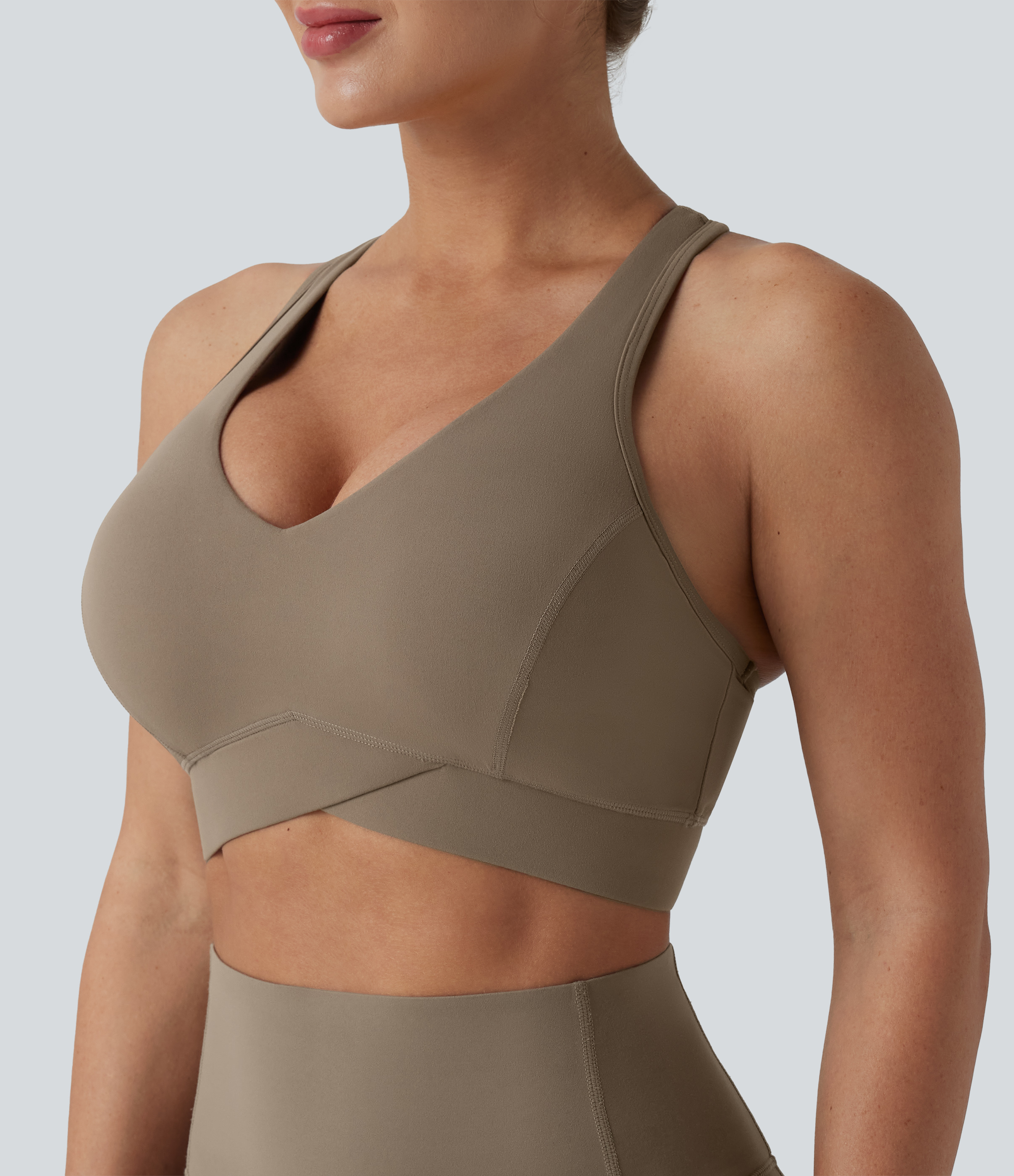 Halara UltraSculpt™ Light Support V Neck Racerback Running Sports Bra DD-F Cups