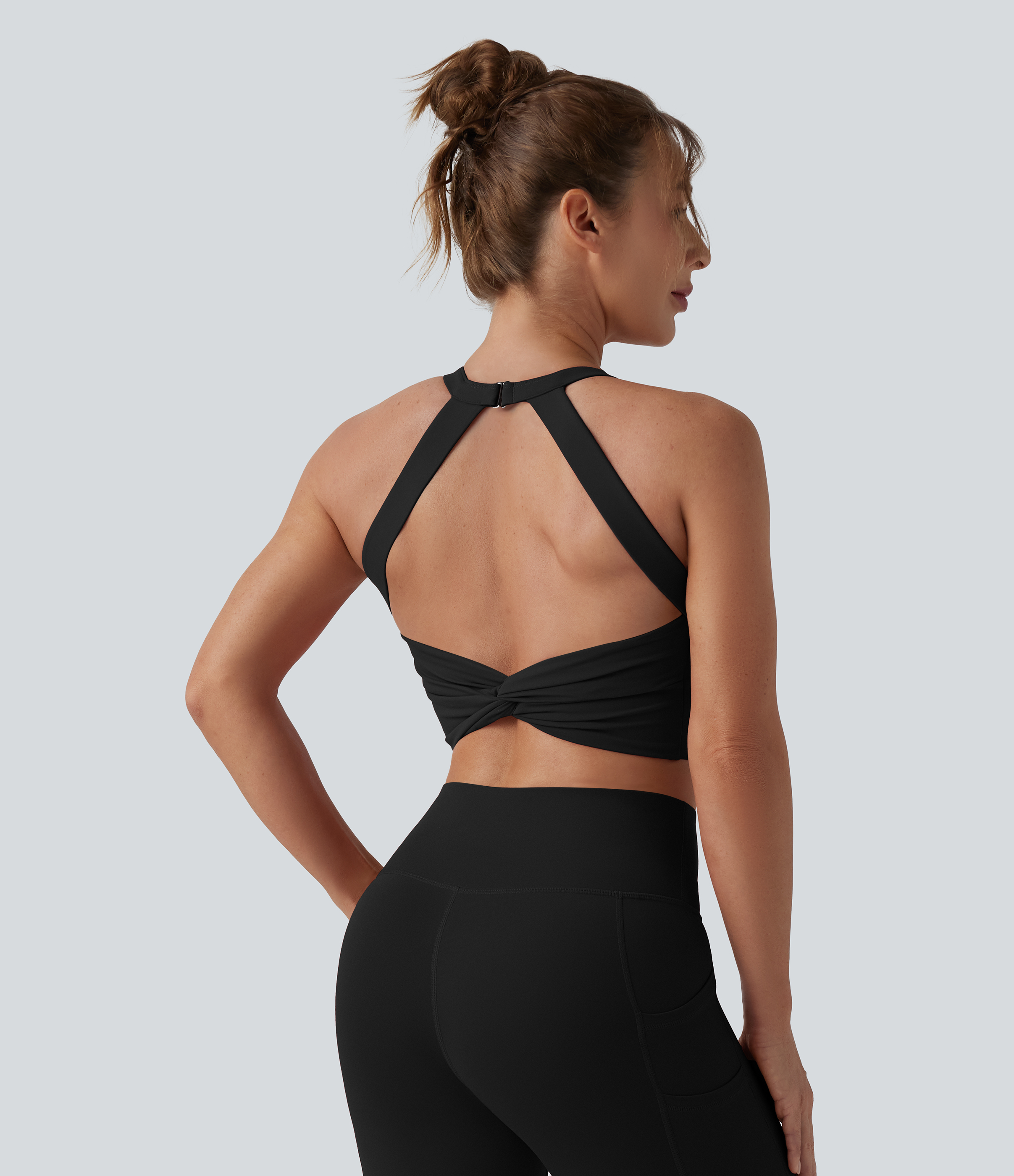 Halara UltraSculpt™ - Lauf-Sport-BH mit leichtem Support, Reißverschluss und Cut-Out-Design - Push-Up, D-F Cups