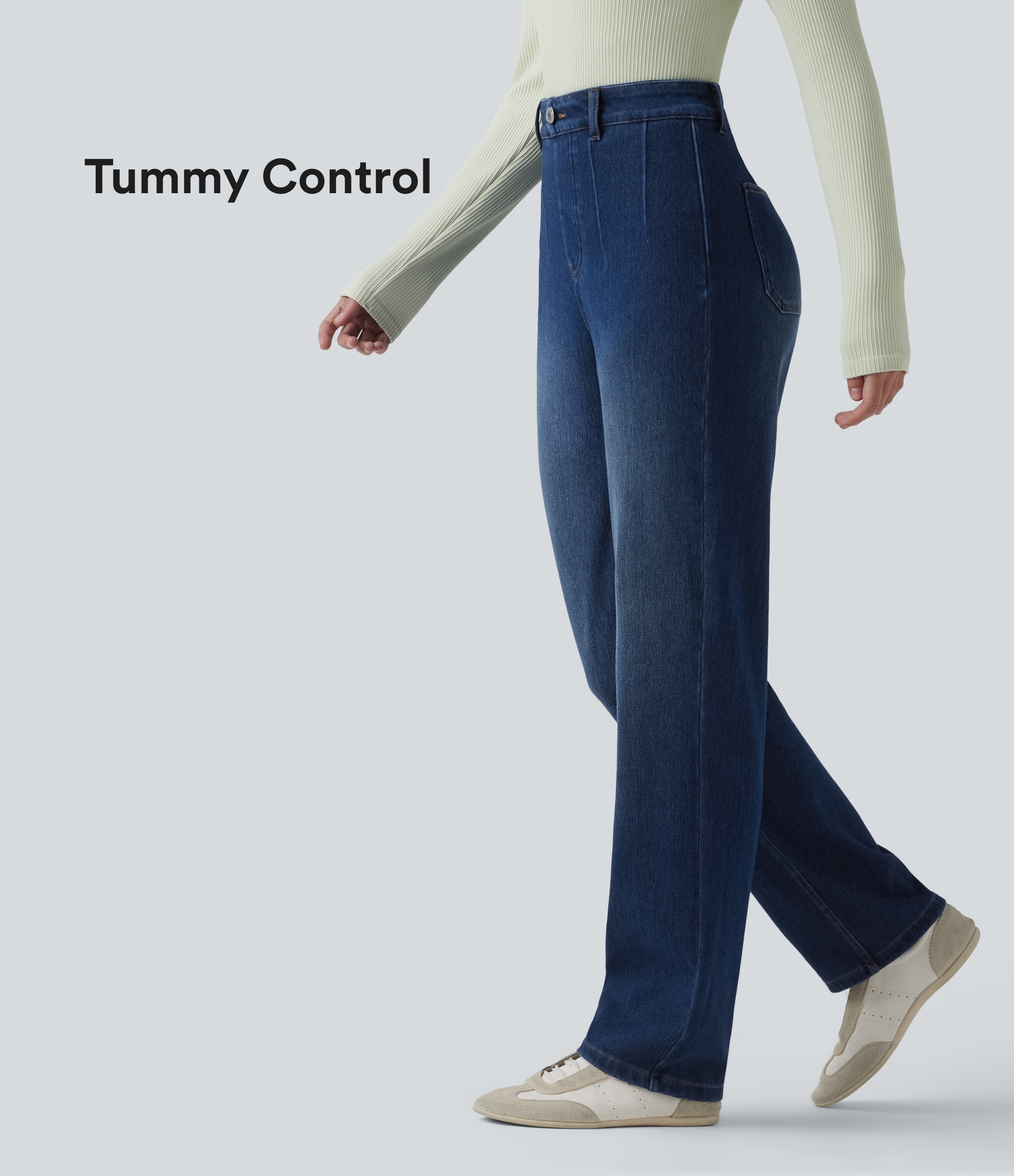 Halara Flex™ High Waisted Shaping Tummy Control Straight Leg Casual Jeans with Pockets