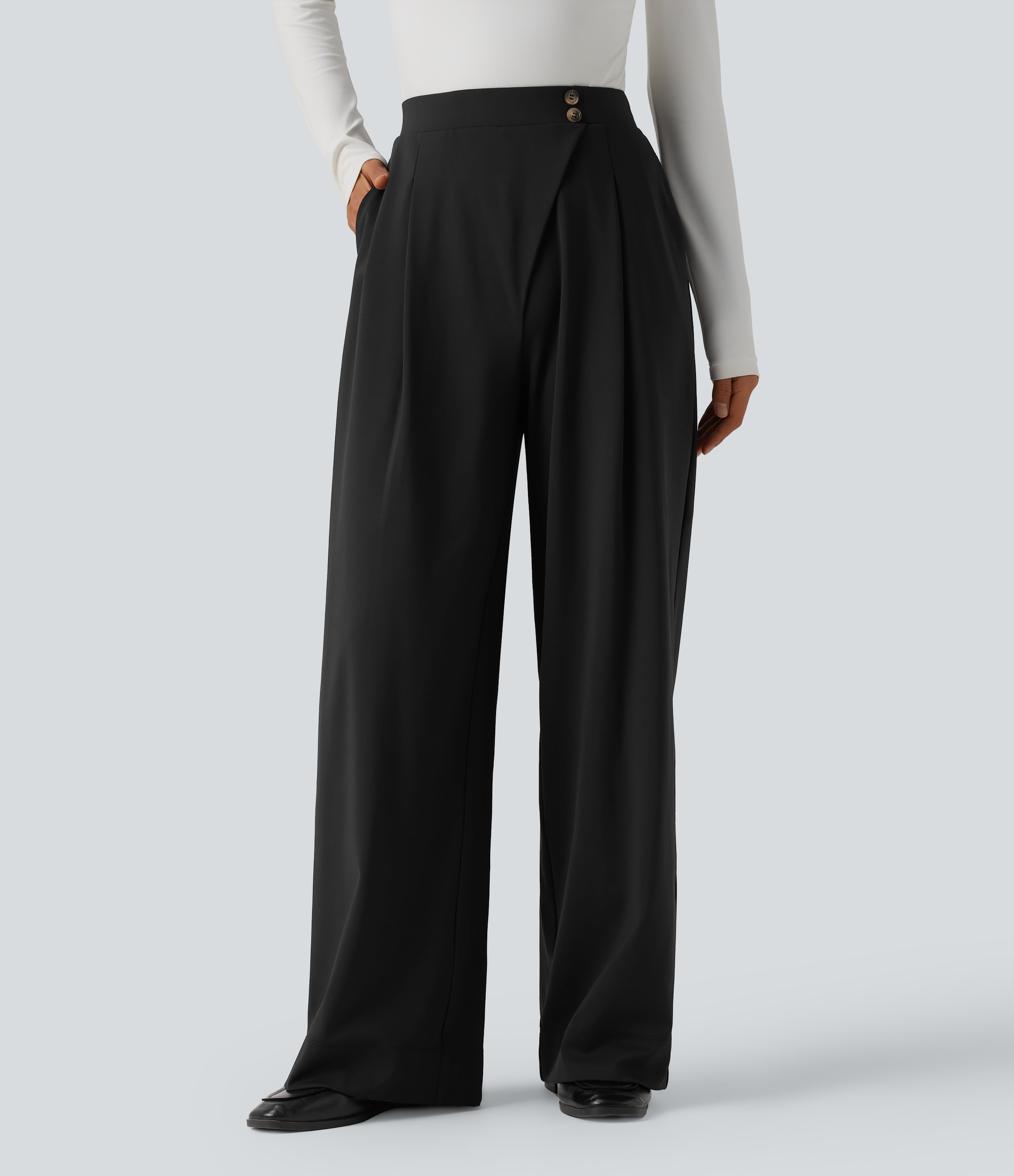 Halara Flex™ DayStretch High-Waisted Straight-Leg Tailored Pants with Pockets