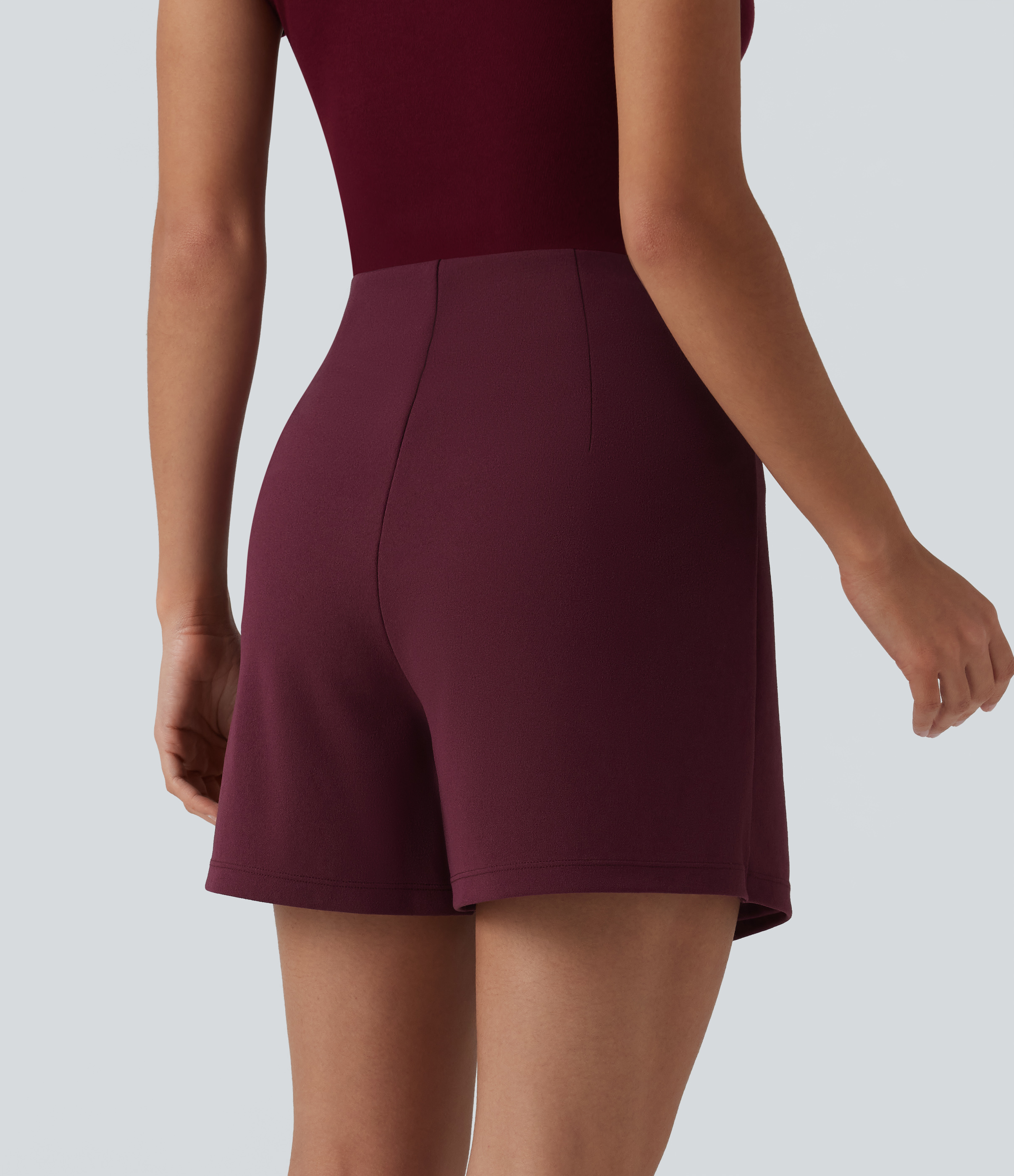 Amaranth Jupe-short mini tailleur taille haute infroissable longueur rallongée / 2