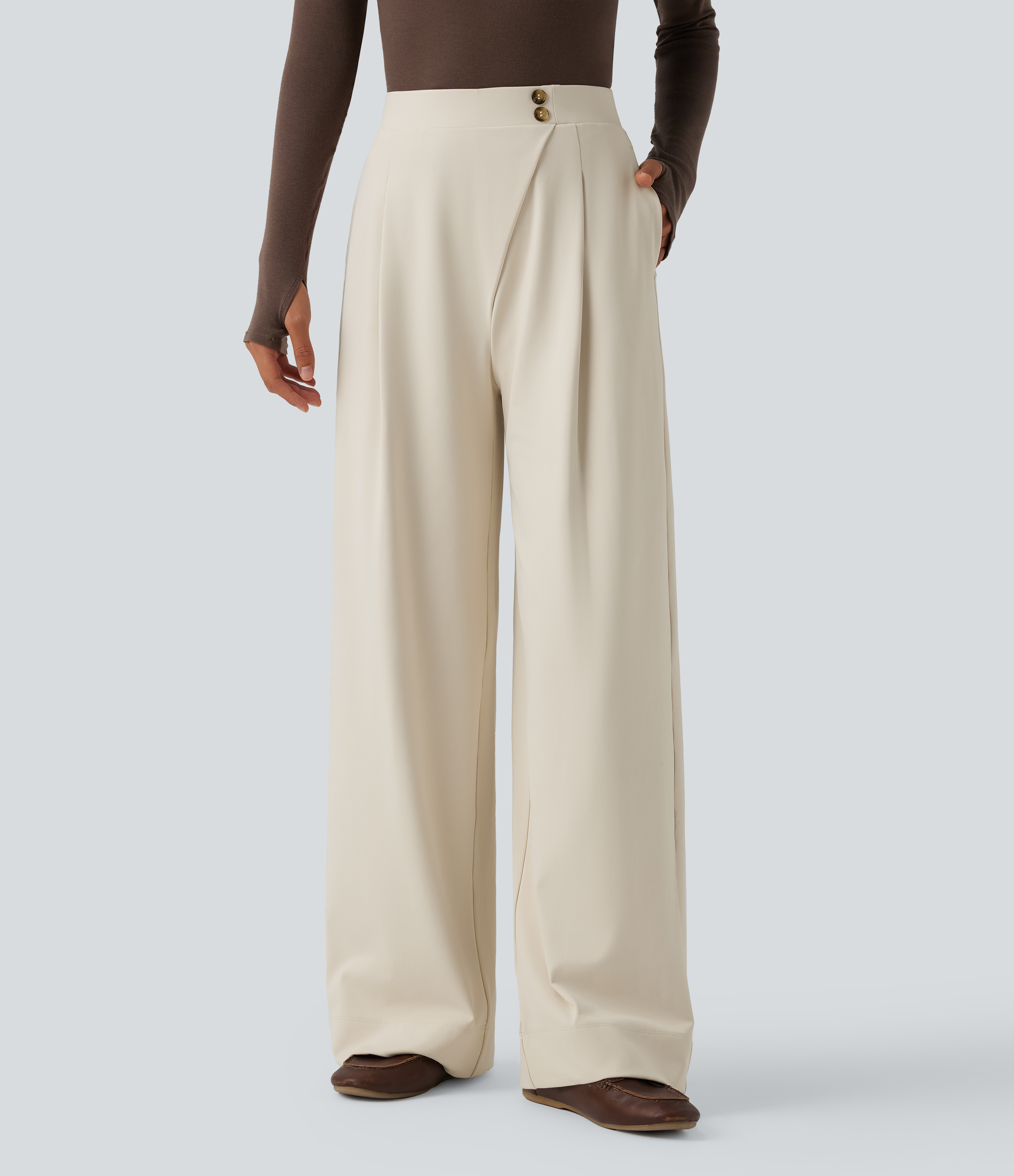 Pantalon tailleur DayStretch Halara Flex™ taille haute coupe droite avec poches