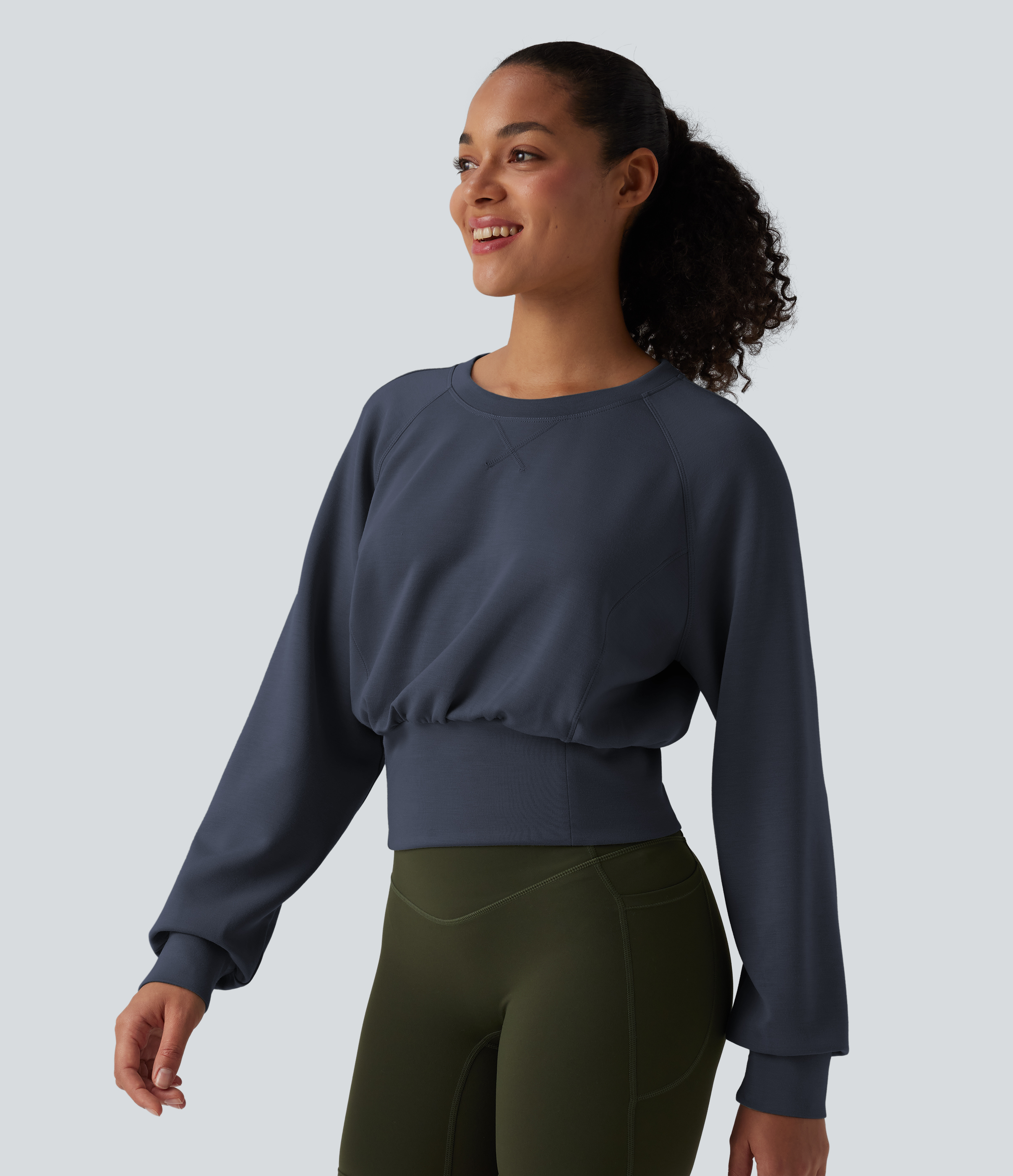 SpacerTek™ Round Neck Long Sleeve Casual Sweatshirt