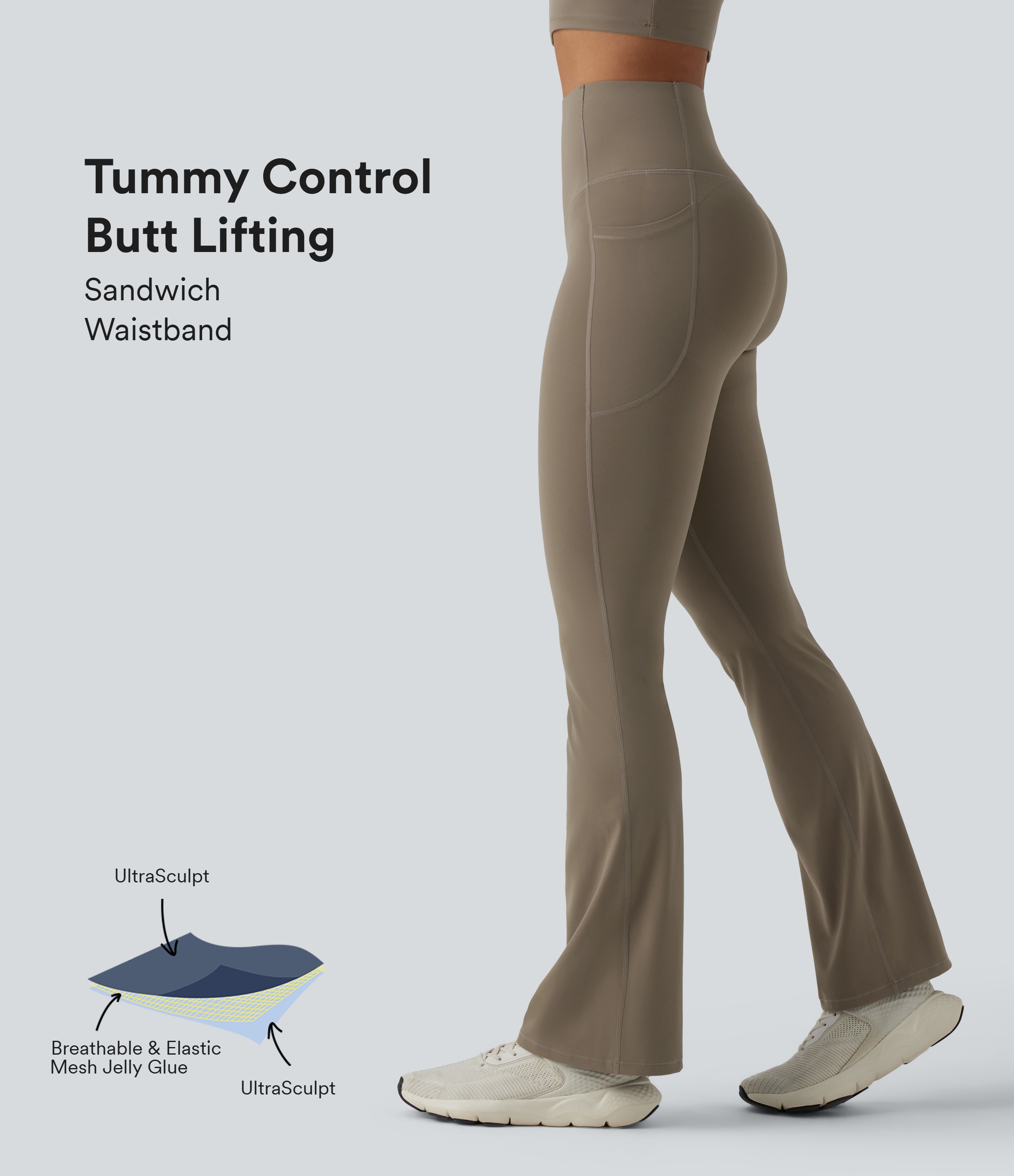Halara UltraSculpt™ High Waisted Butt Lifting Tummy Control Bootcut Yoga Leggings with Pockets