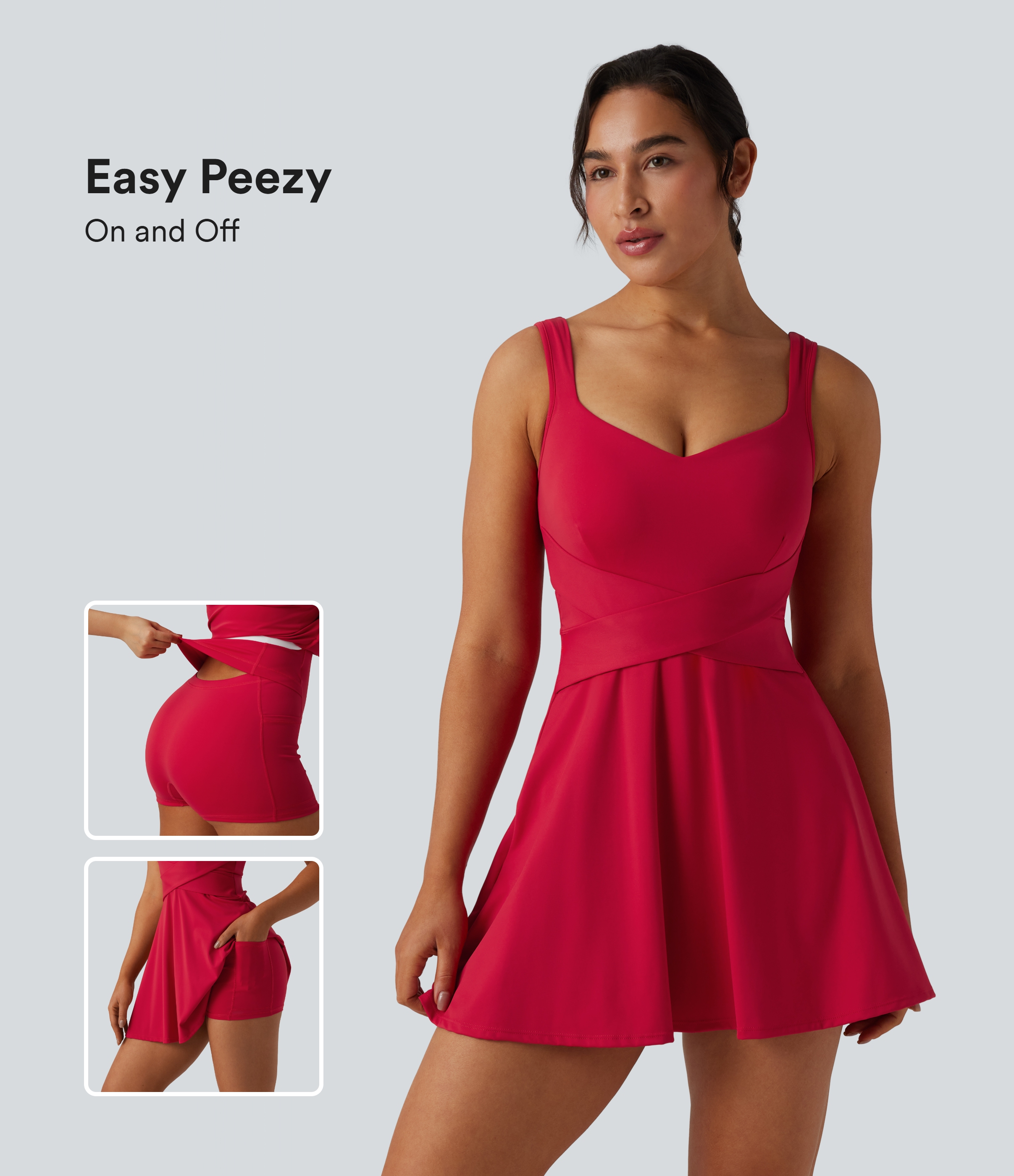 Robe sport tennis 2-en-1 SoftlyZero™ Airy mini toucher frais avec poche - Édition Easy Peasy - UPF50+