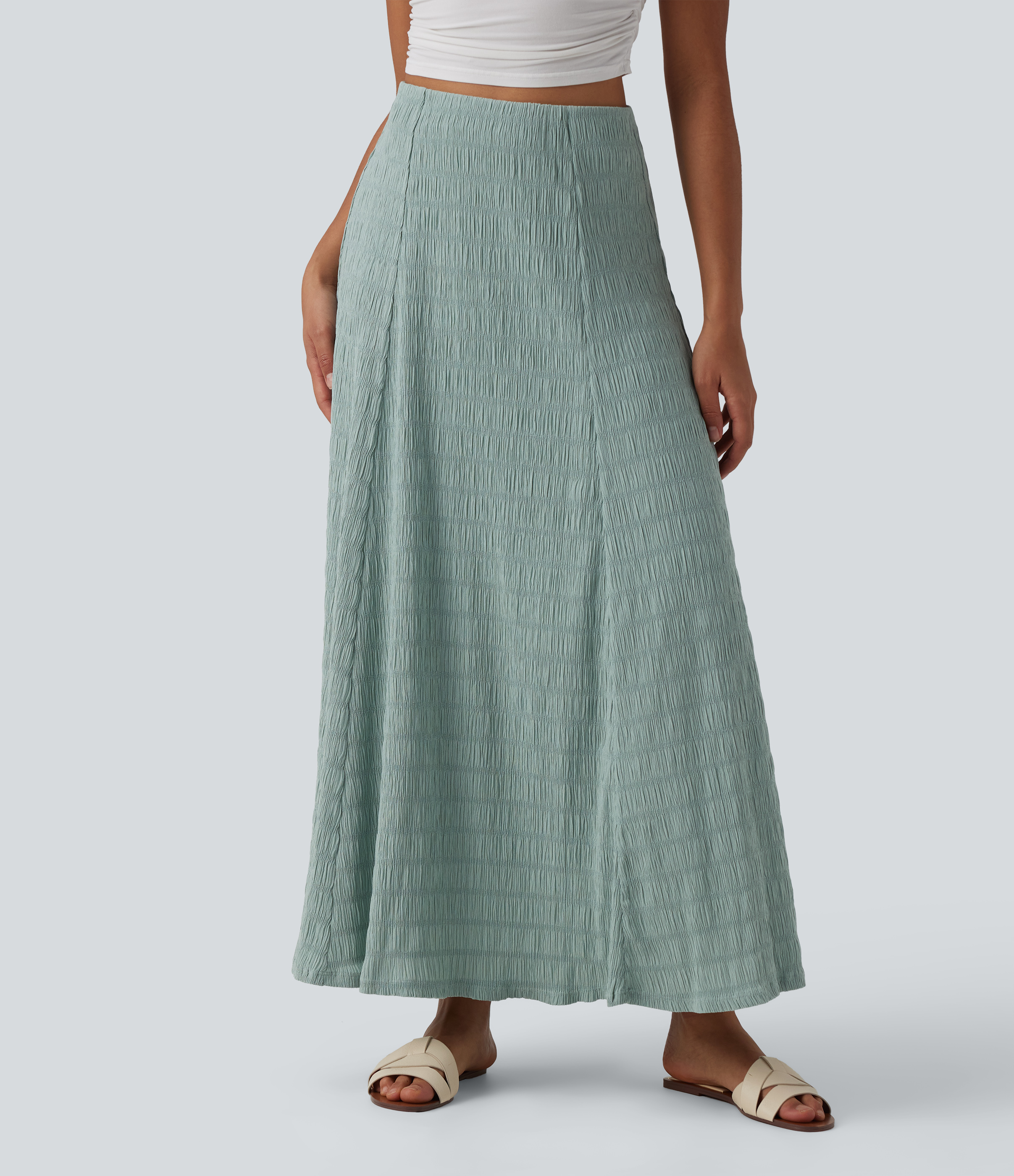 Flowing maxi skirt with a high waistband
