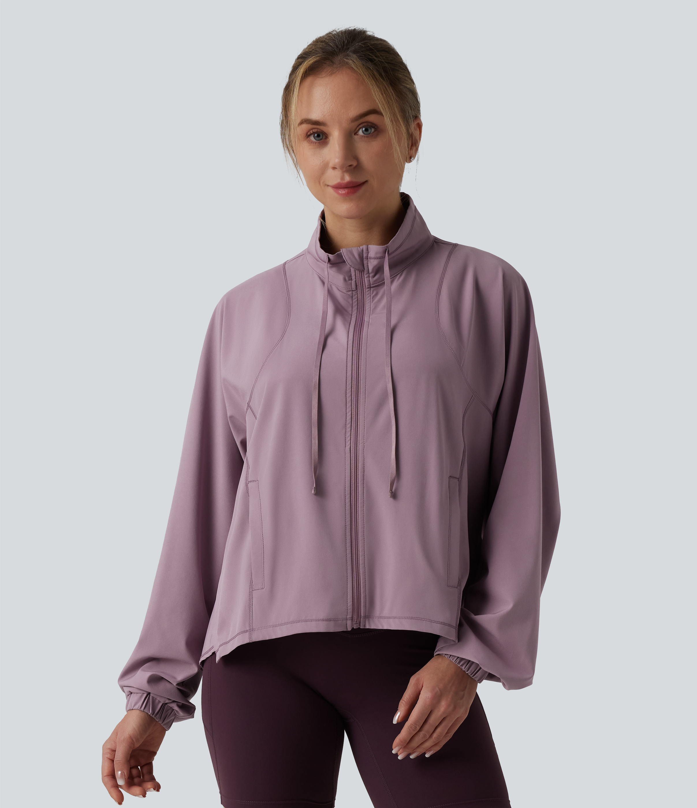 Breezeful™ Drawstring Long Sleeve Quick Dry Workout Jacket with Pockets