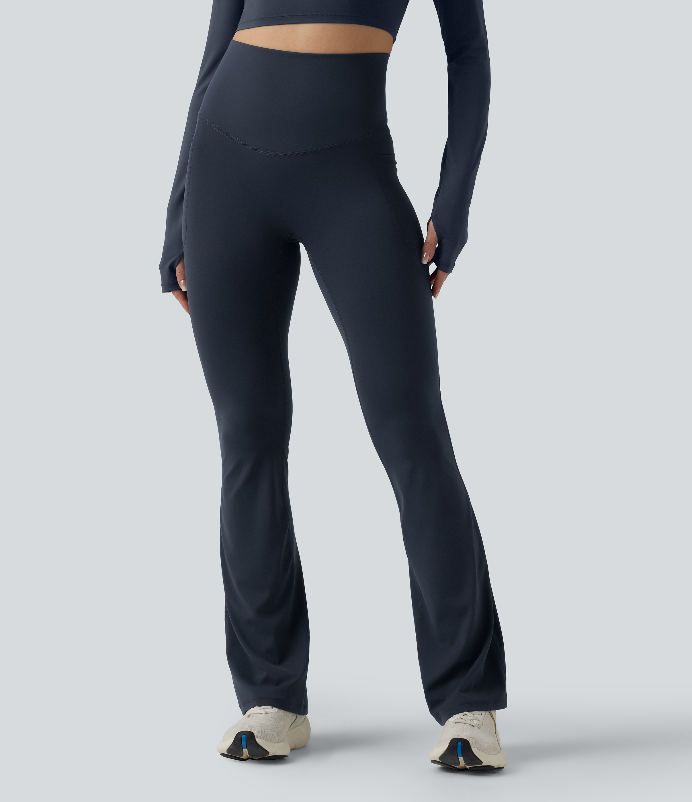 Carbon Legging de sport bootcut Halara Ultrasculpt™ taille haute gainant dos croisé avec poches / 2