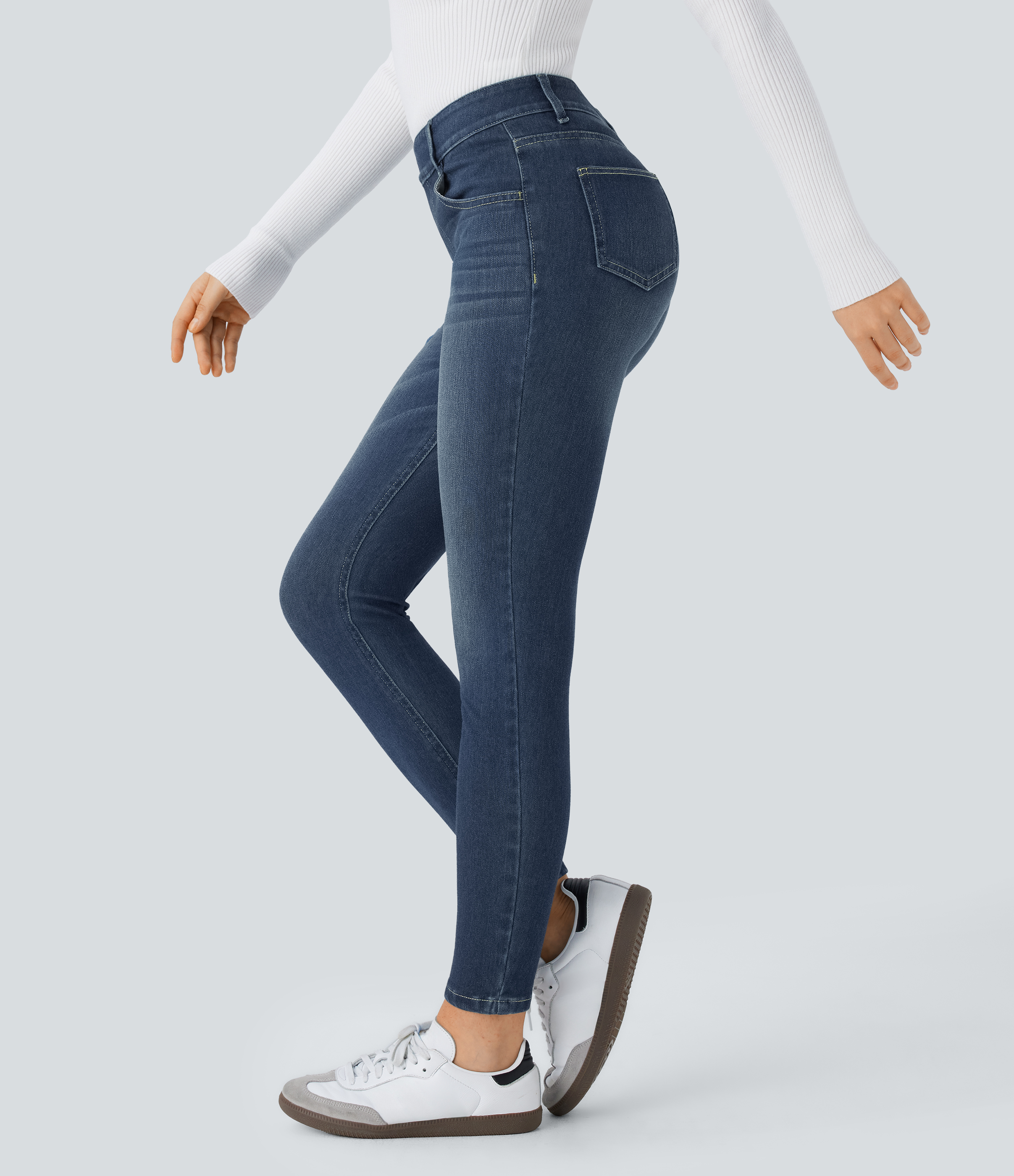 Halara Flex™ Mid Rise Pull On Pockets Casual Skinny Jeans