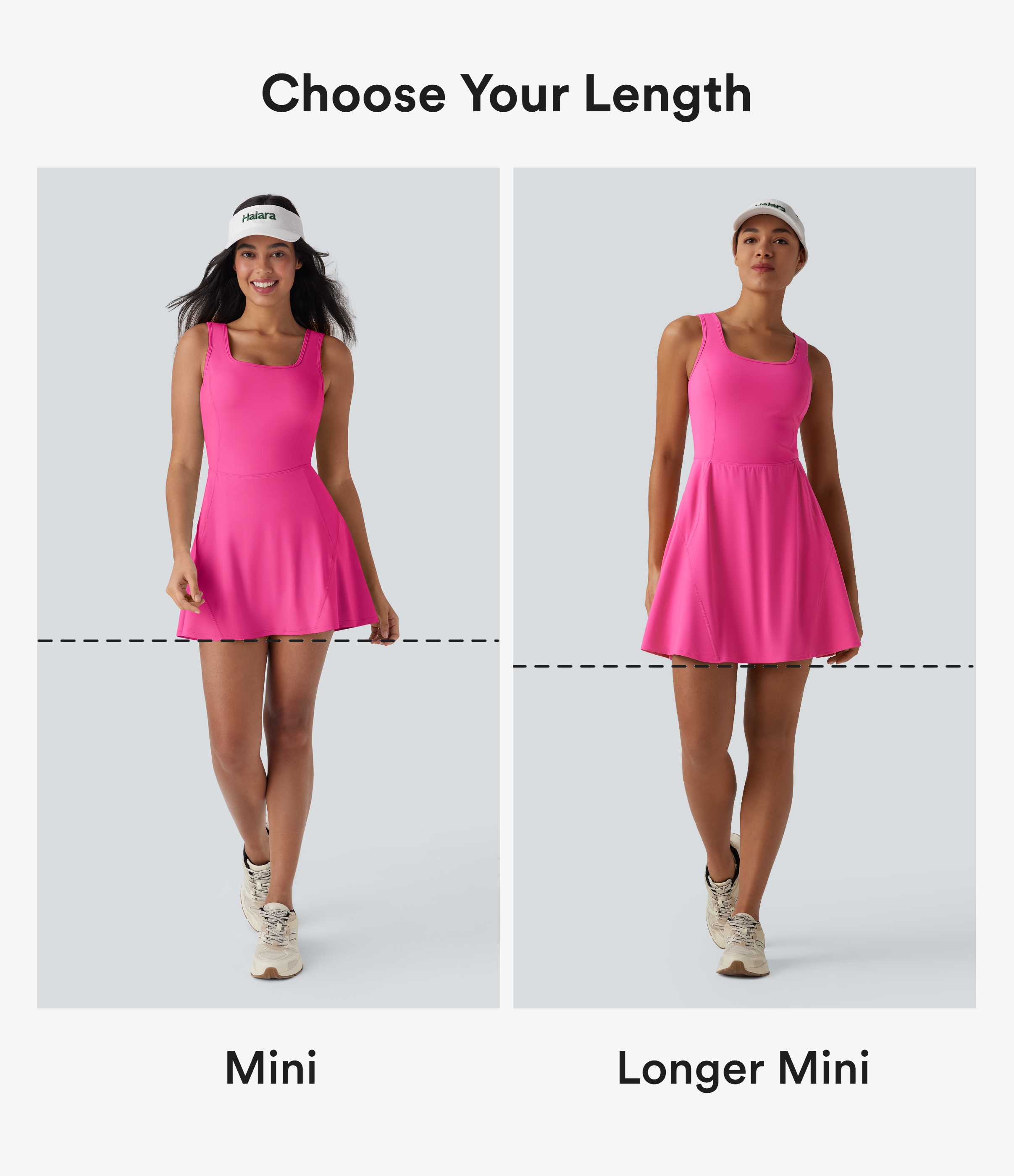 Fuchsia Fedora SoftlyZero™ Airy 2-in-1 InstantCool Mini Dance Active Dress with Pockets-Easy Peezy Edition-Longer Length / 2
