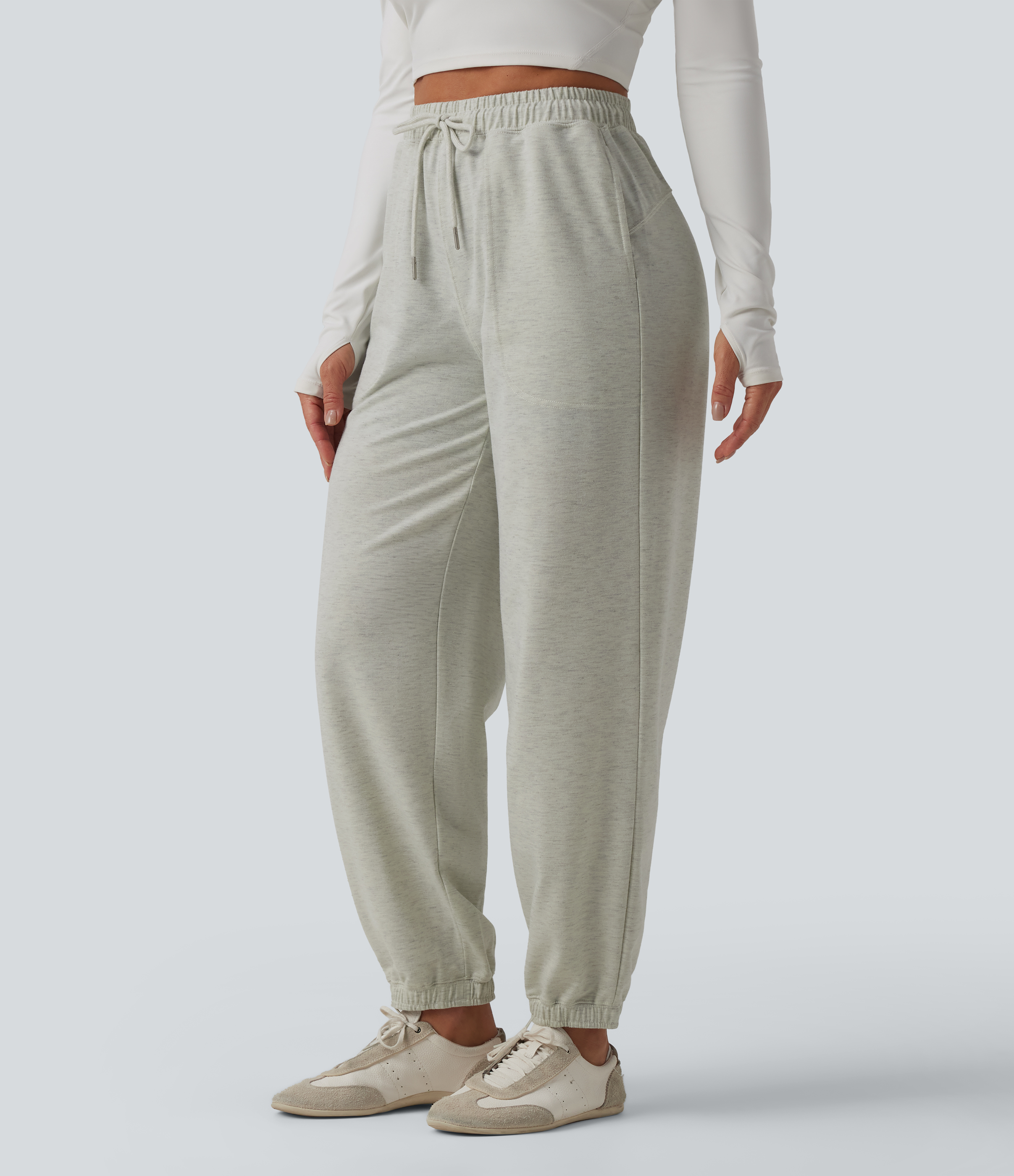 Mid Rise Drawstring Casual Joggers with Pockets
