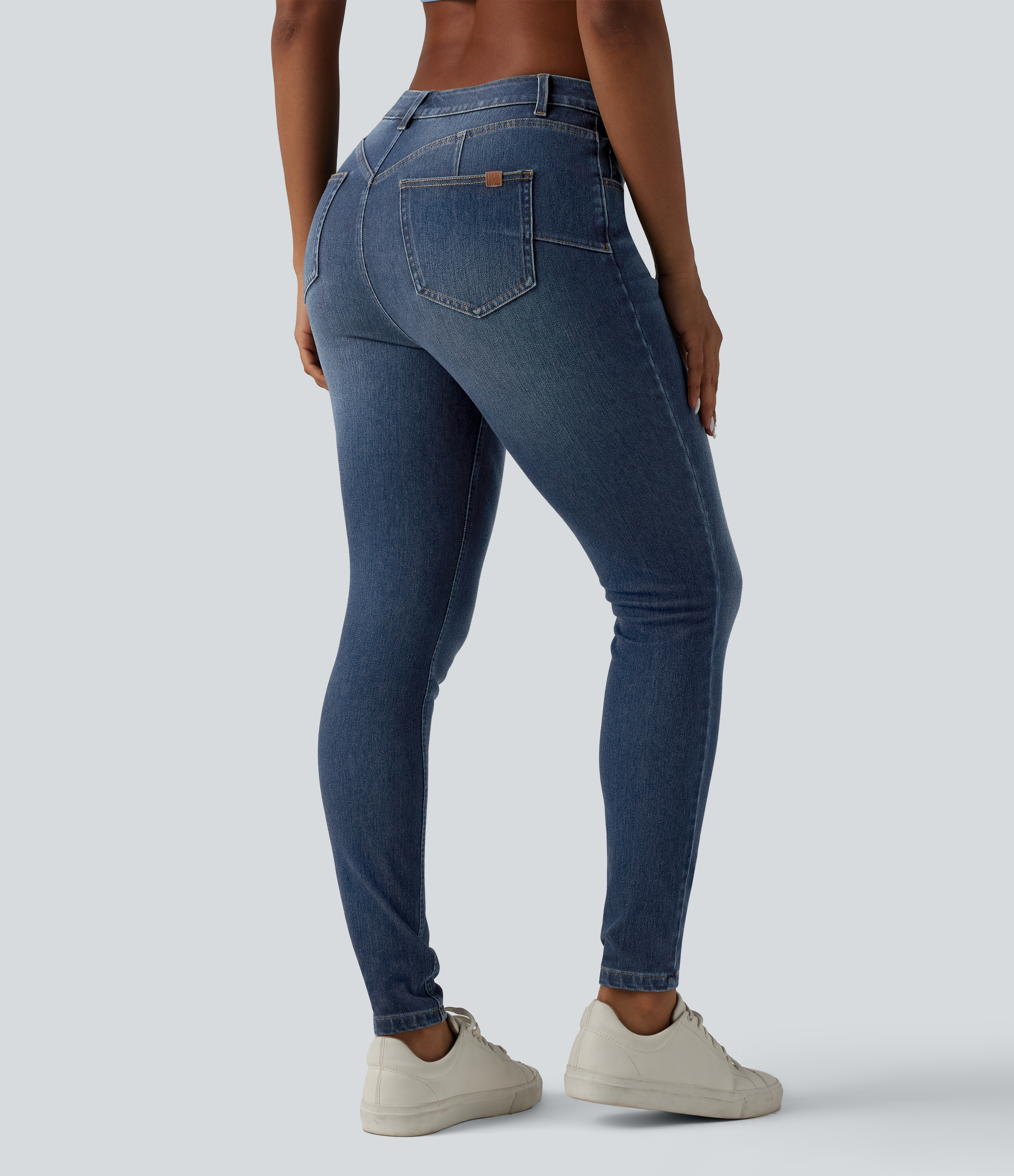Halara Flex™ Curvy Mid Rise Skinny Casual Jeans with Pockets
