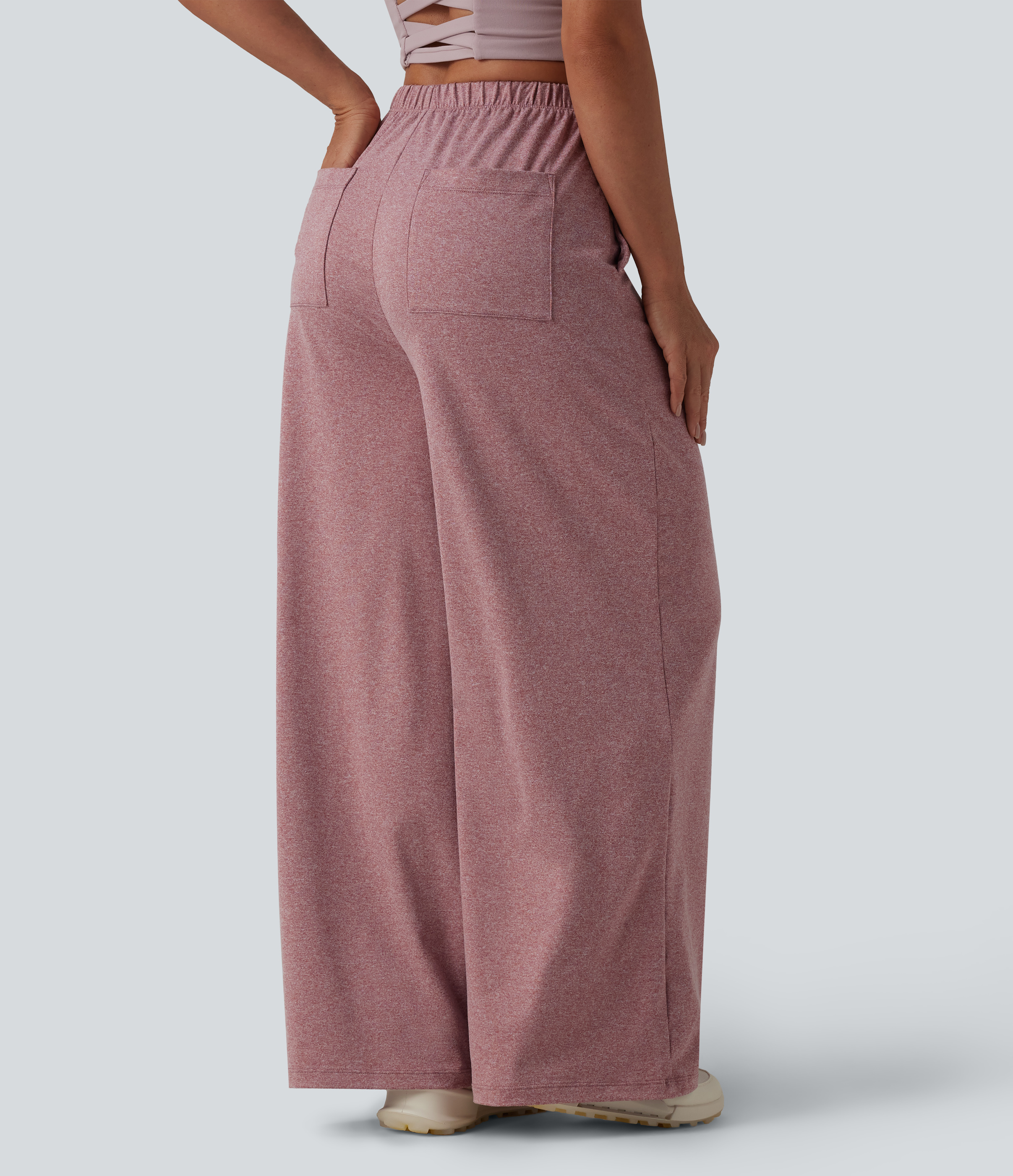 High Waisted Wide Leg Yoga Pants with Pockets