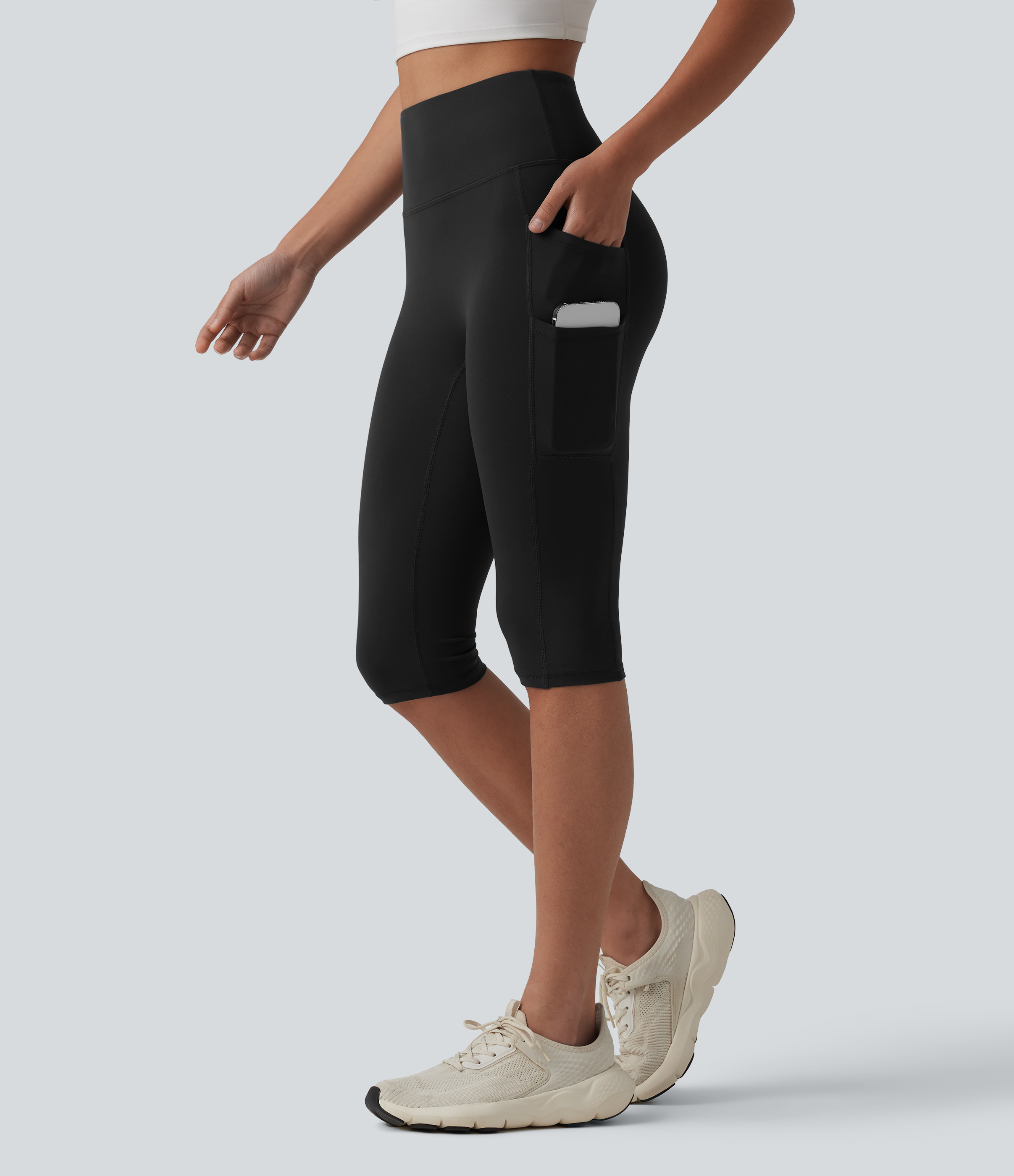SoftlyZero™ High Waisted Pedal Pusher Yoga Leggings with Pockets